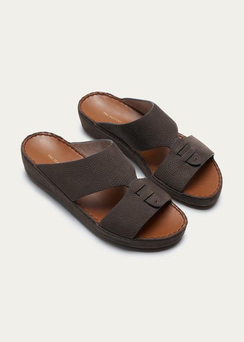 Calf Leather Sandals-Essence Series-Grayish Brown