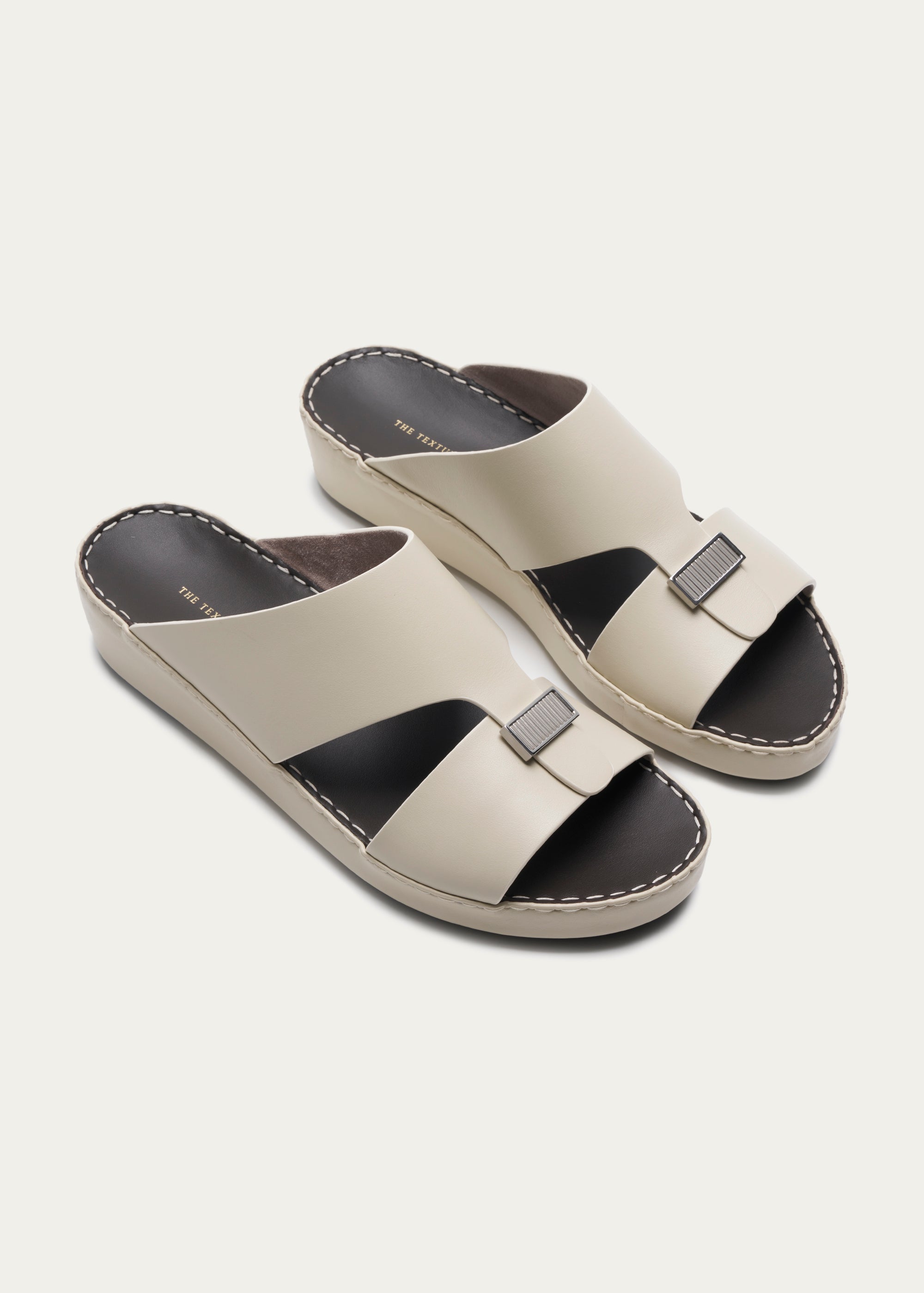 Calf Leather Sandals-Parthenon Series-Cream White