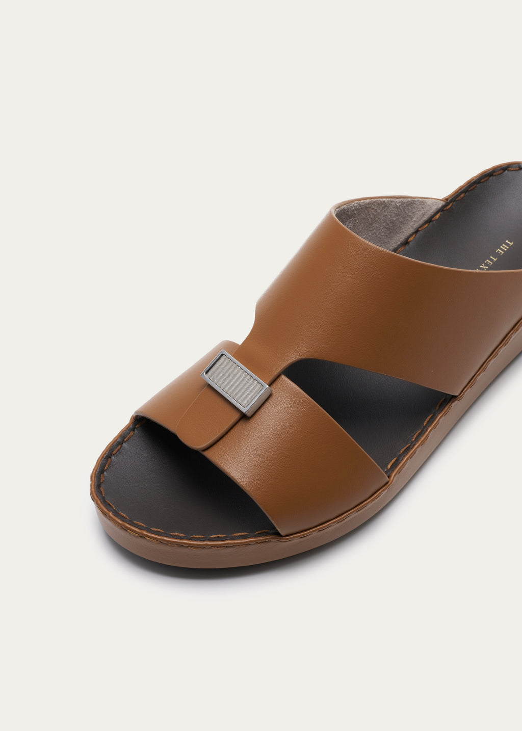 Calf Leather Sandals-Parthenon Series-Golden Brown