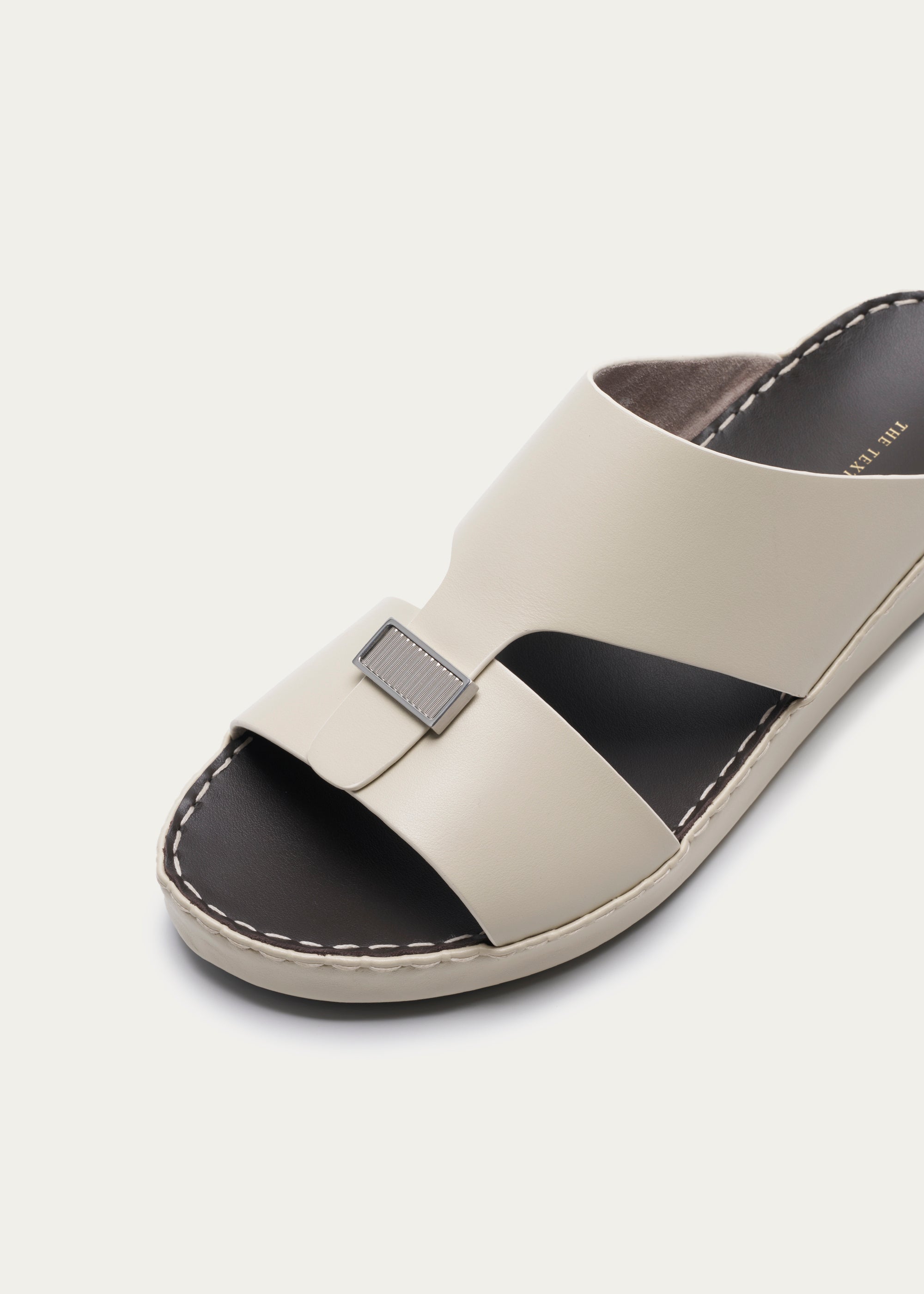 Calf Leather Sandals-Parthenon Series-Cream White