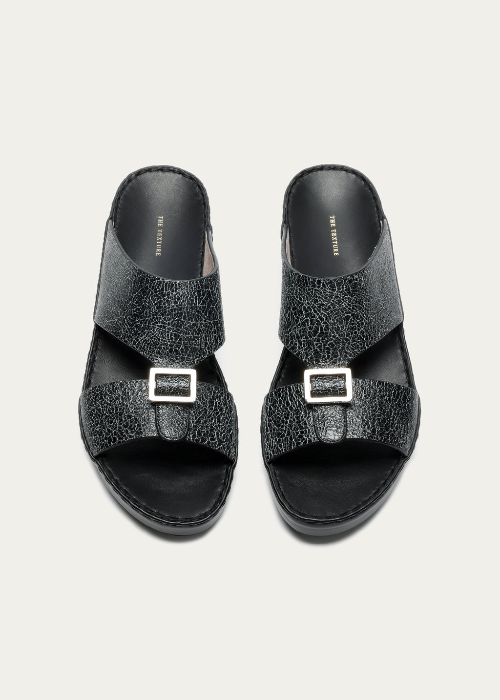 Unique Ice Carkle Sandals-Ice Crackle Series-Midnight Black