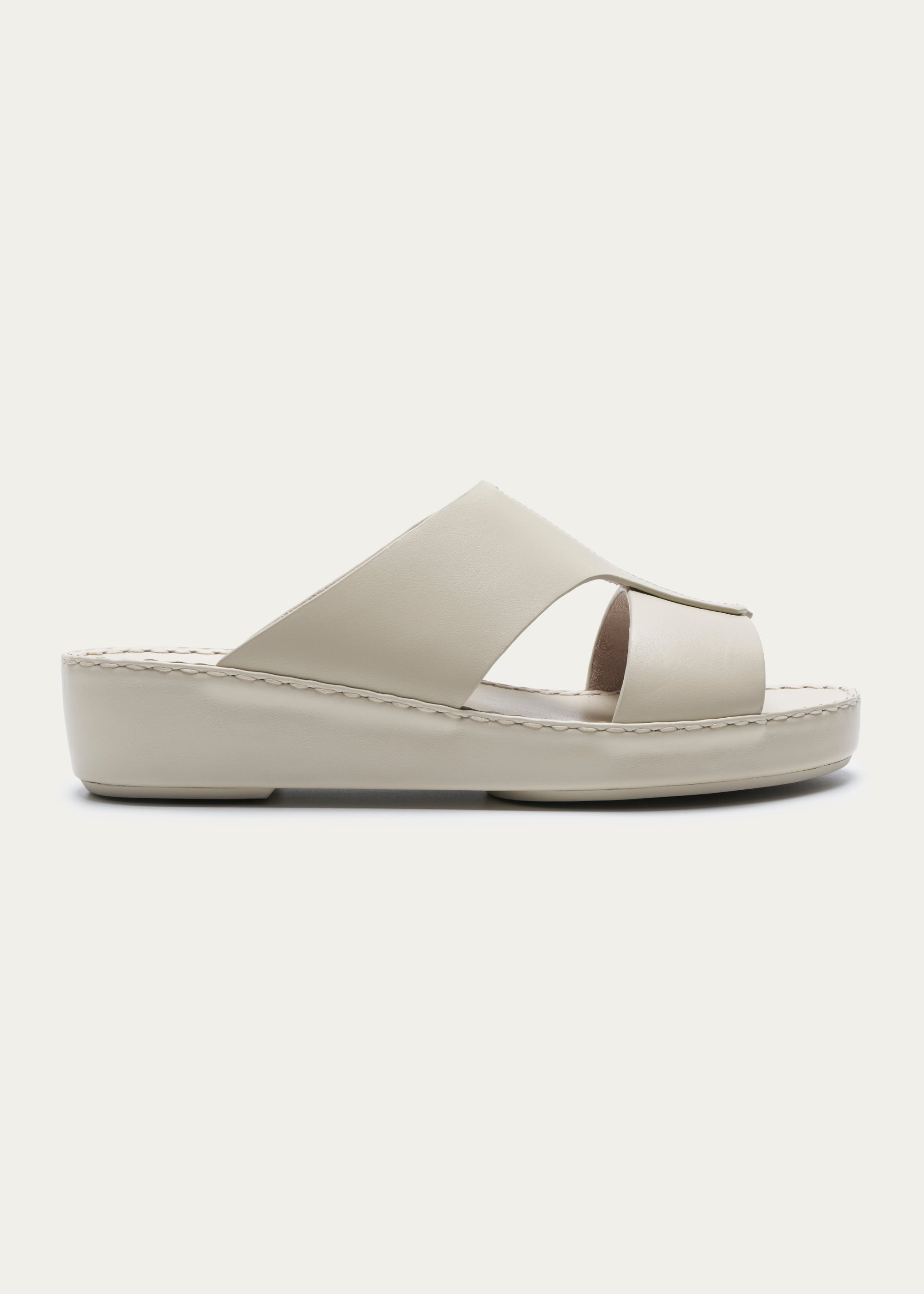 Soft Calf Leather Sandals Fusion Series Cream White