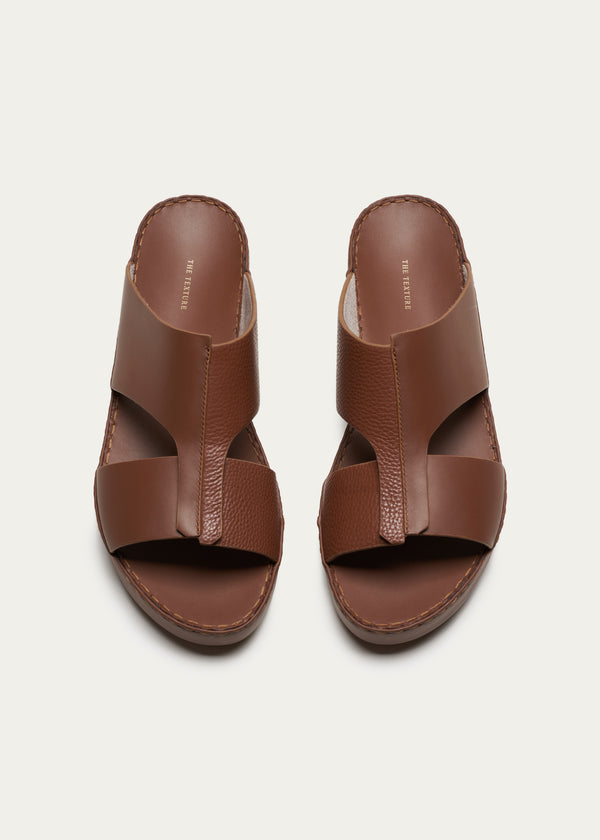 Soft Calf Leather Sandals Fusion Series D.Brown