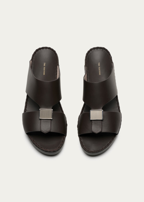 Calf Leather Sandals-Phantom Series-Oud Coffee
