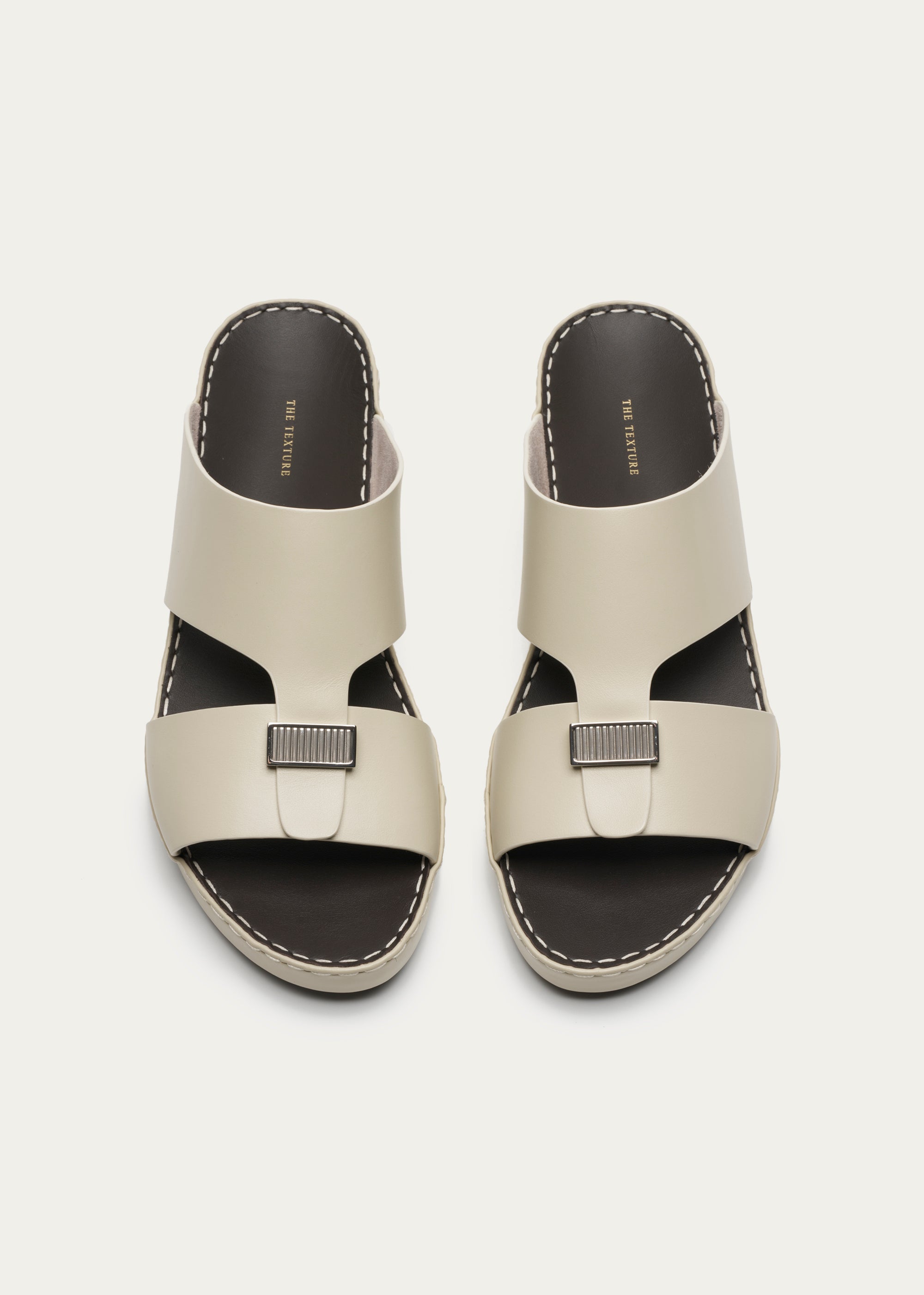 Calf Leather Sandals-Parthenon Series-Cream White