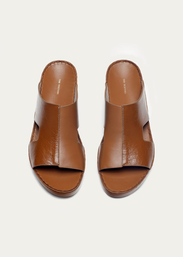 Calf Leather Sandals-Times Series-Dusk Brown
