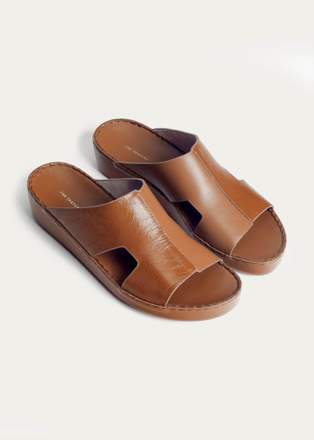 Calf Leather Sandals-Times Series-Dusk Brown
