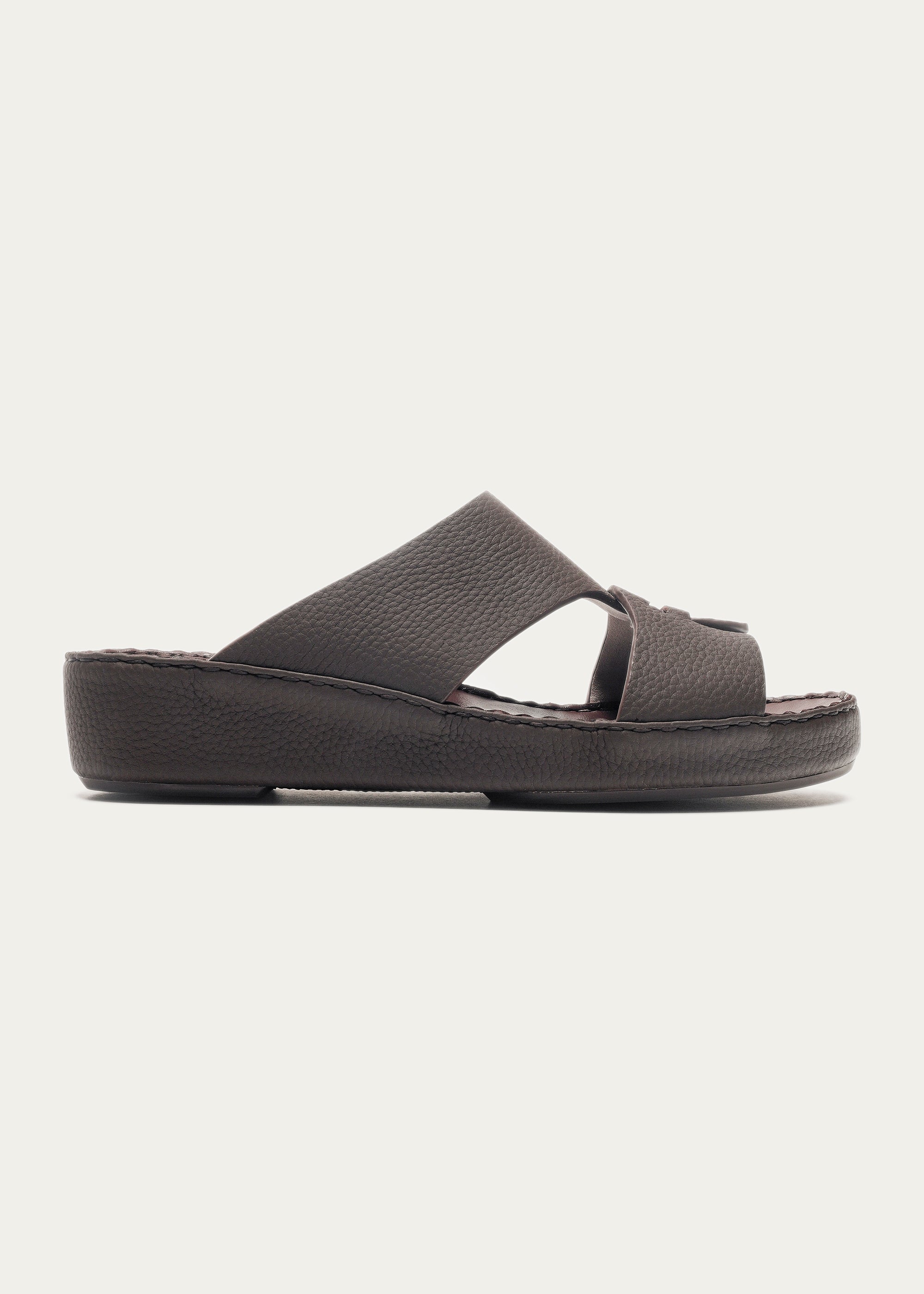 Matte Grain Leather Sandals-Essence Series-Reddish Brown