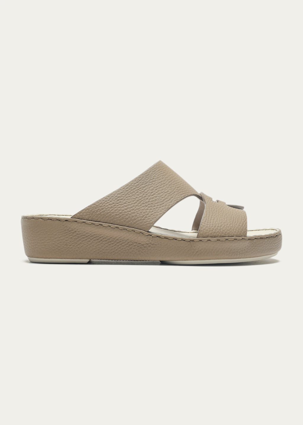 Matte Grain Leather Sandals-Essence Series-Dune Khaki