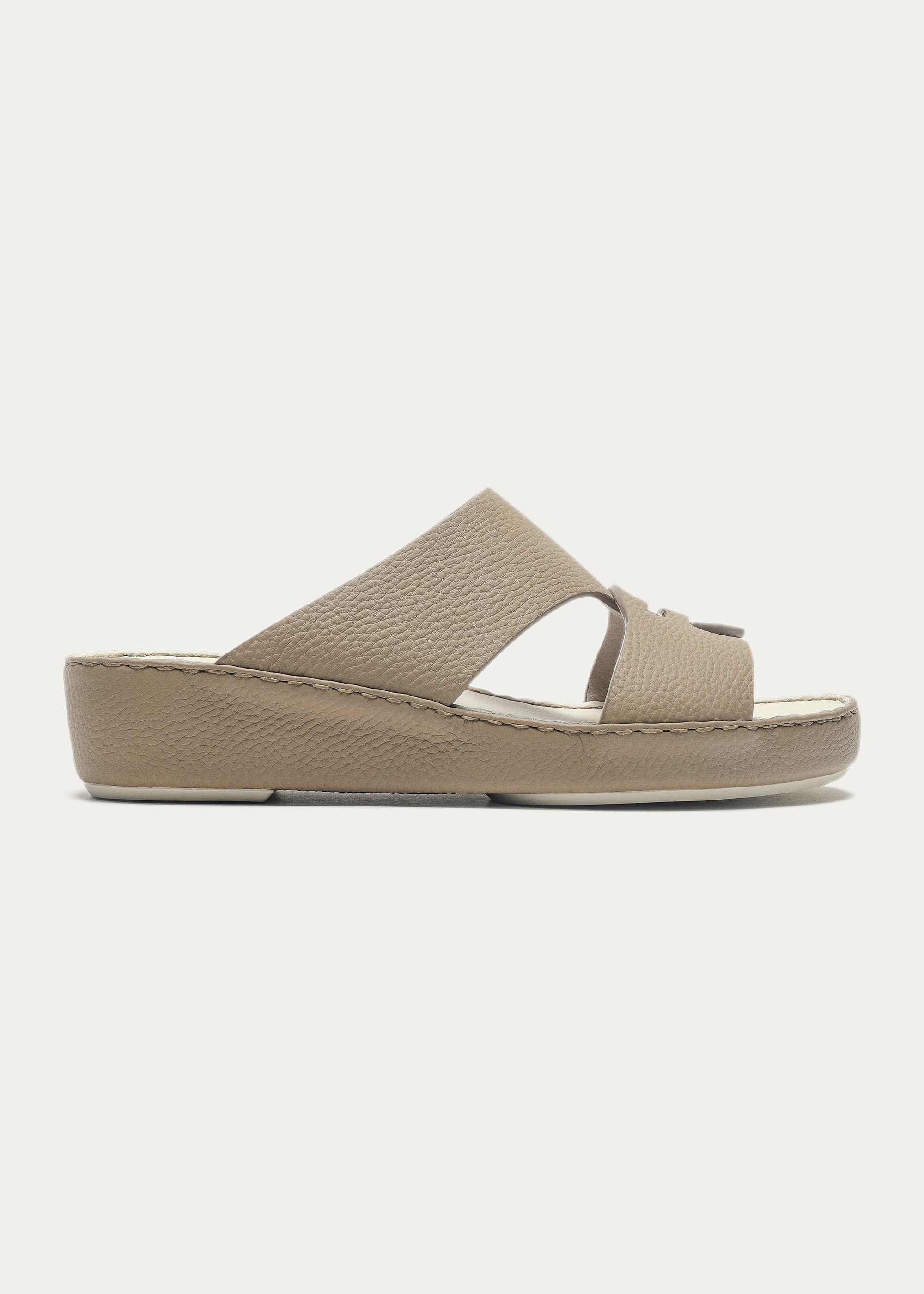 Matte Grain Leather Sandals-Essence Series-Dune Khaki