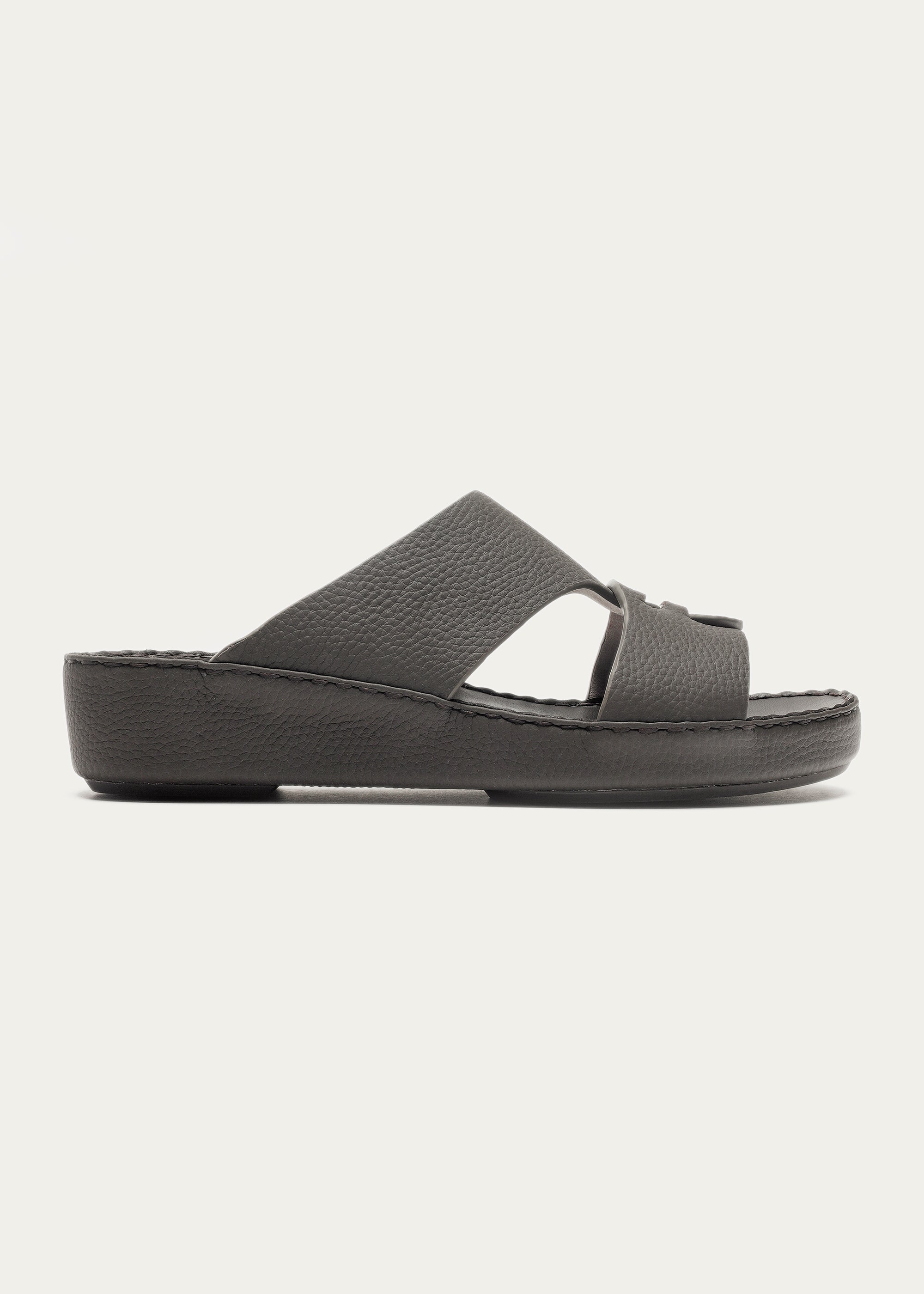 Matte Grain Leather Sandals-Essence Series-Oud Coffee