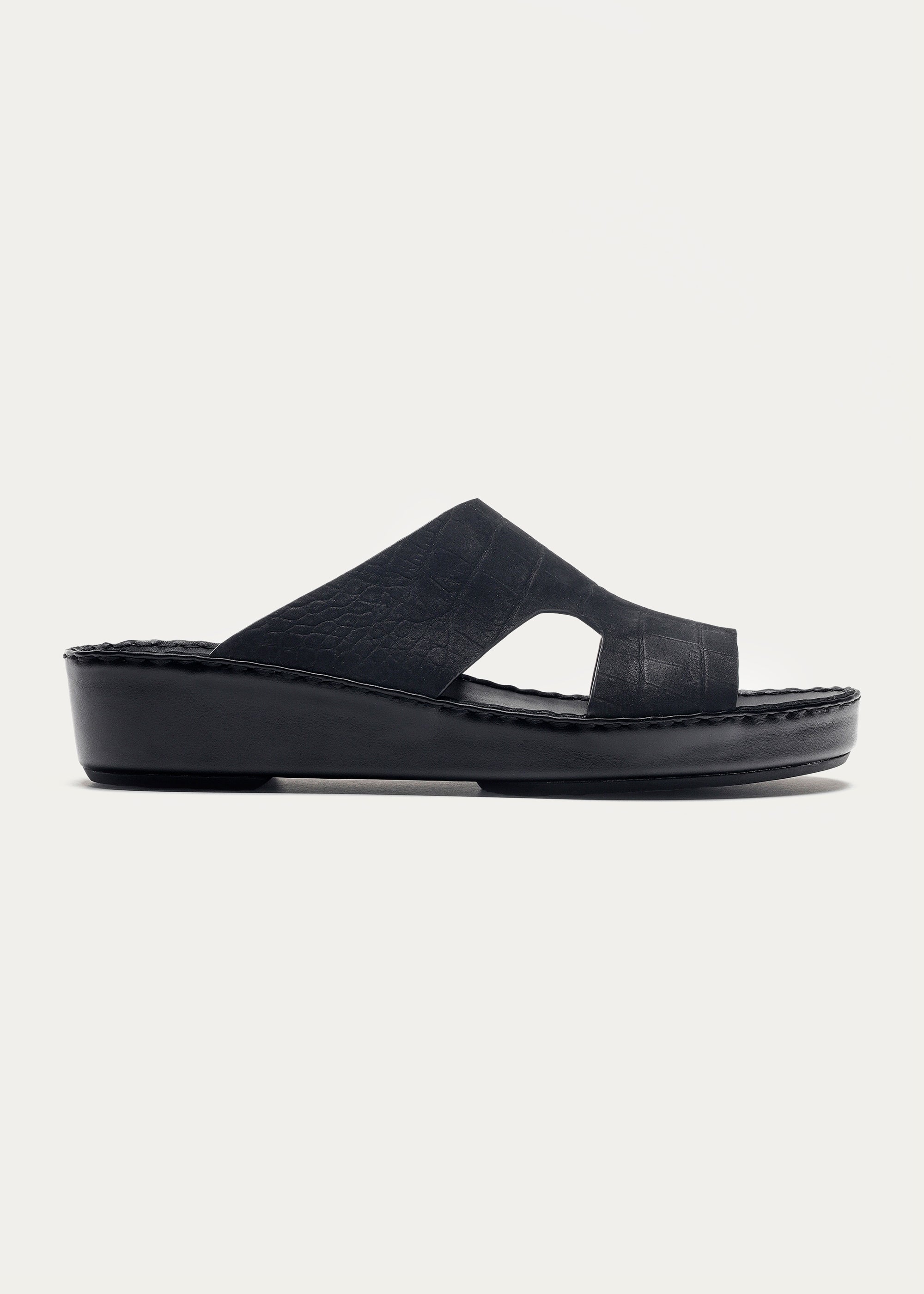 Croc Print Nubuk Series-Matte Black