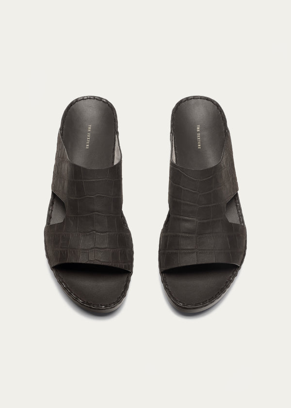 Croc Print Nubuck Series-Matte Coffee