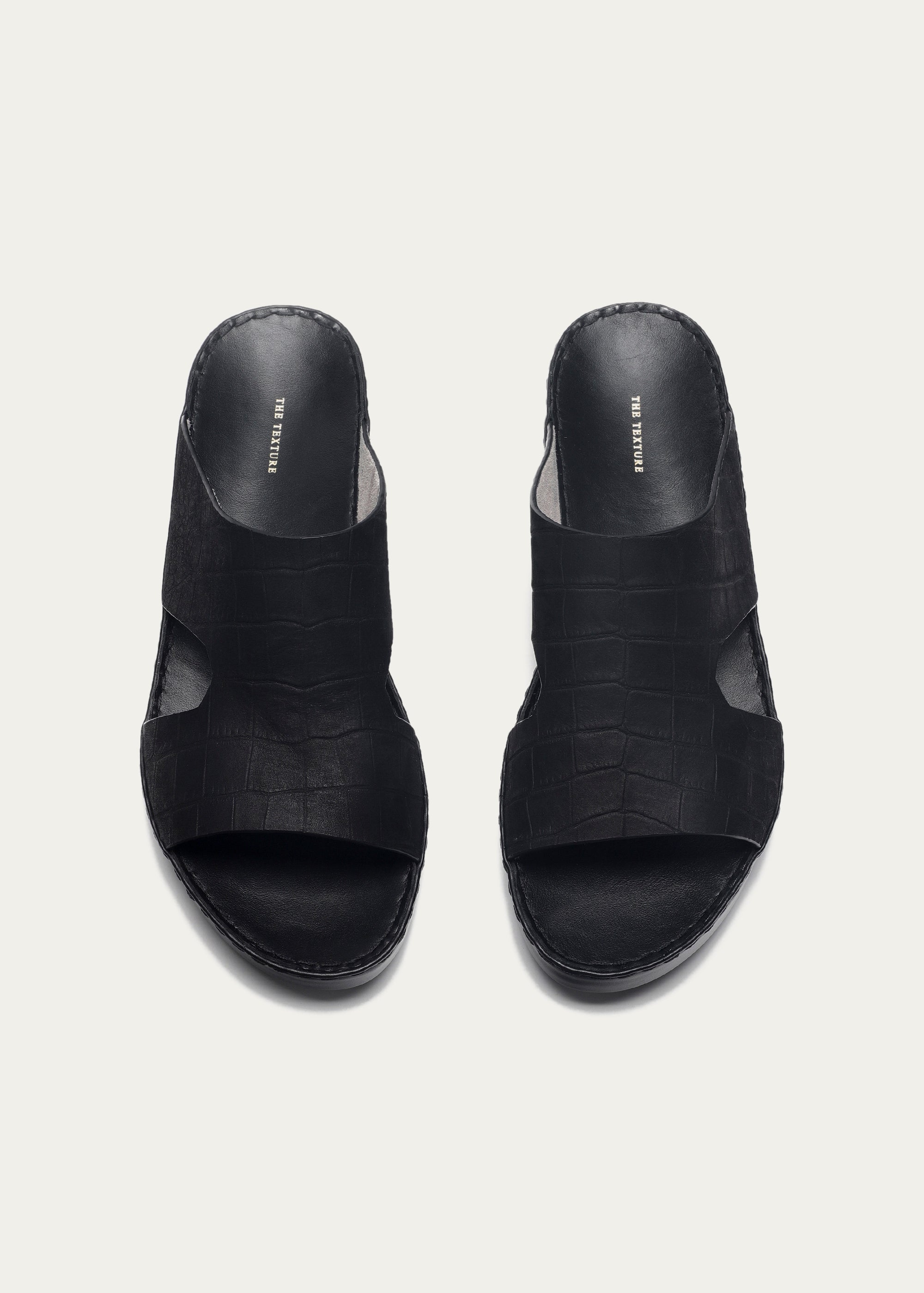Croc Print Nubuk Series-Matte Black