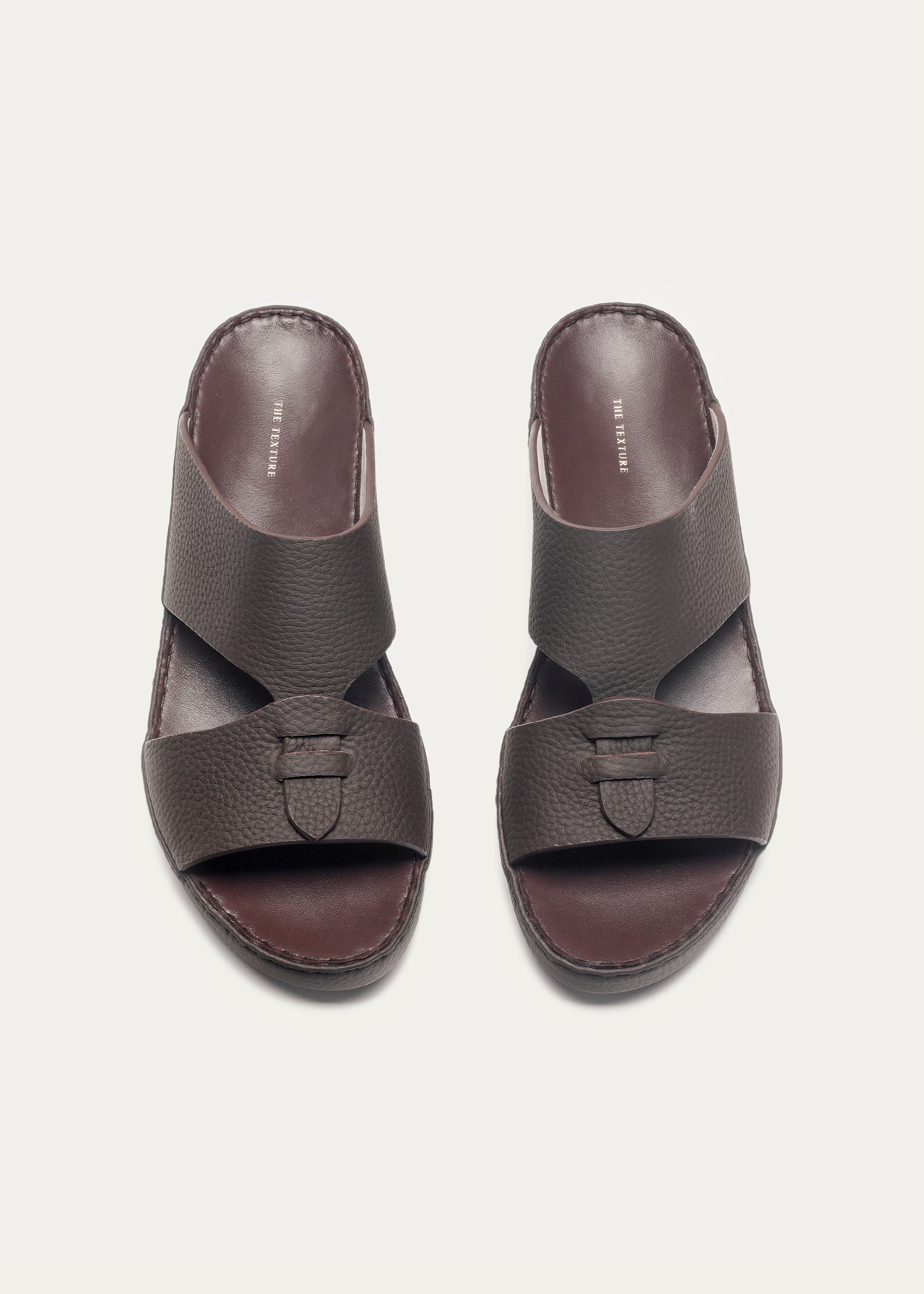 Matte Grain Leather Sandals-Essence Series-Reddish Brown