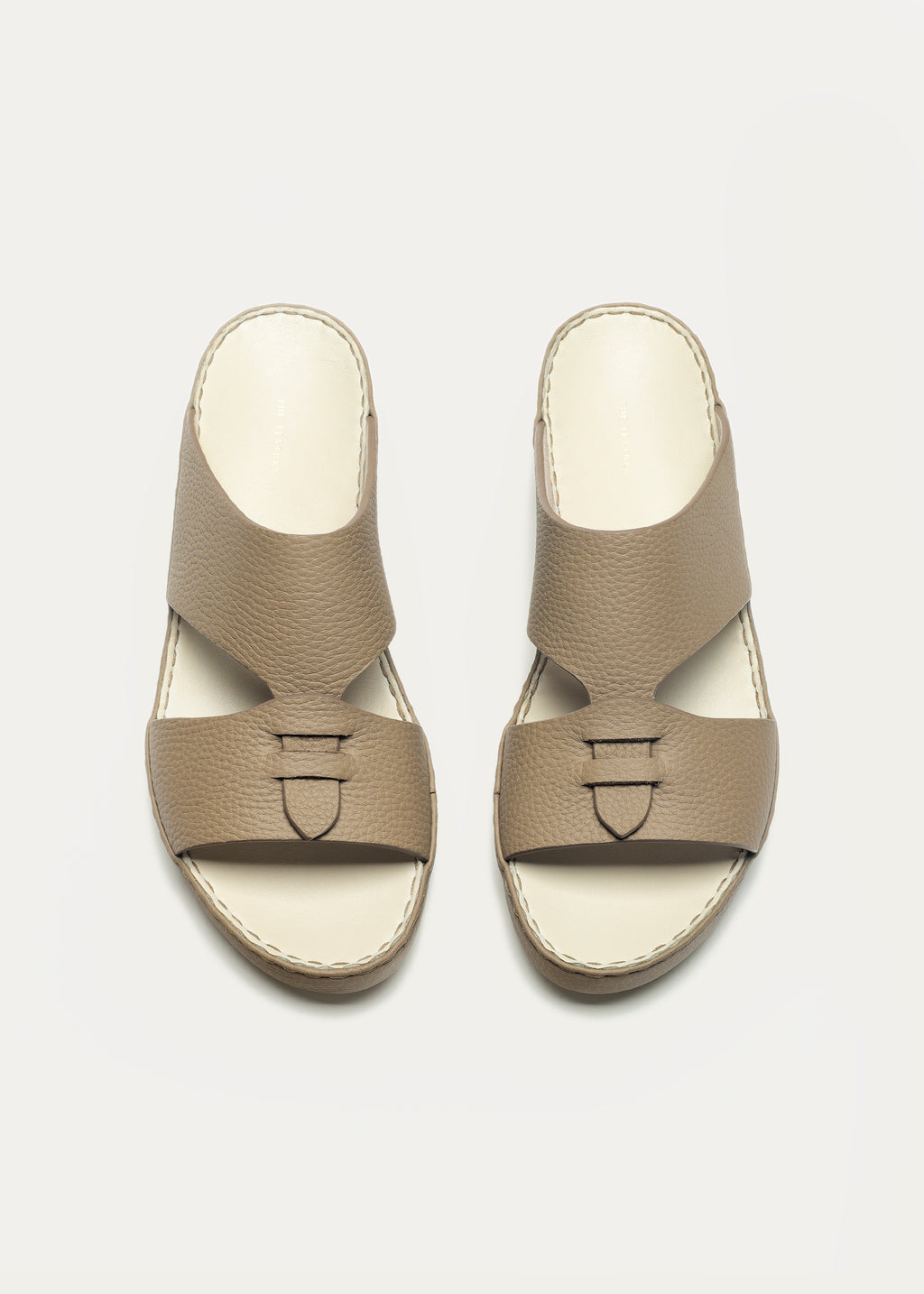 Matte Grain Leather Sandals-Essence Series-Dune Khaki