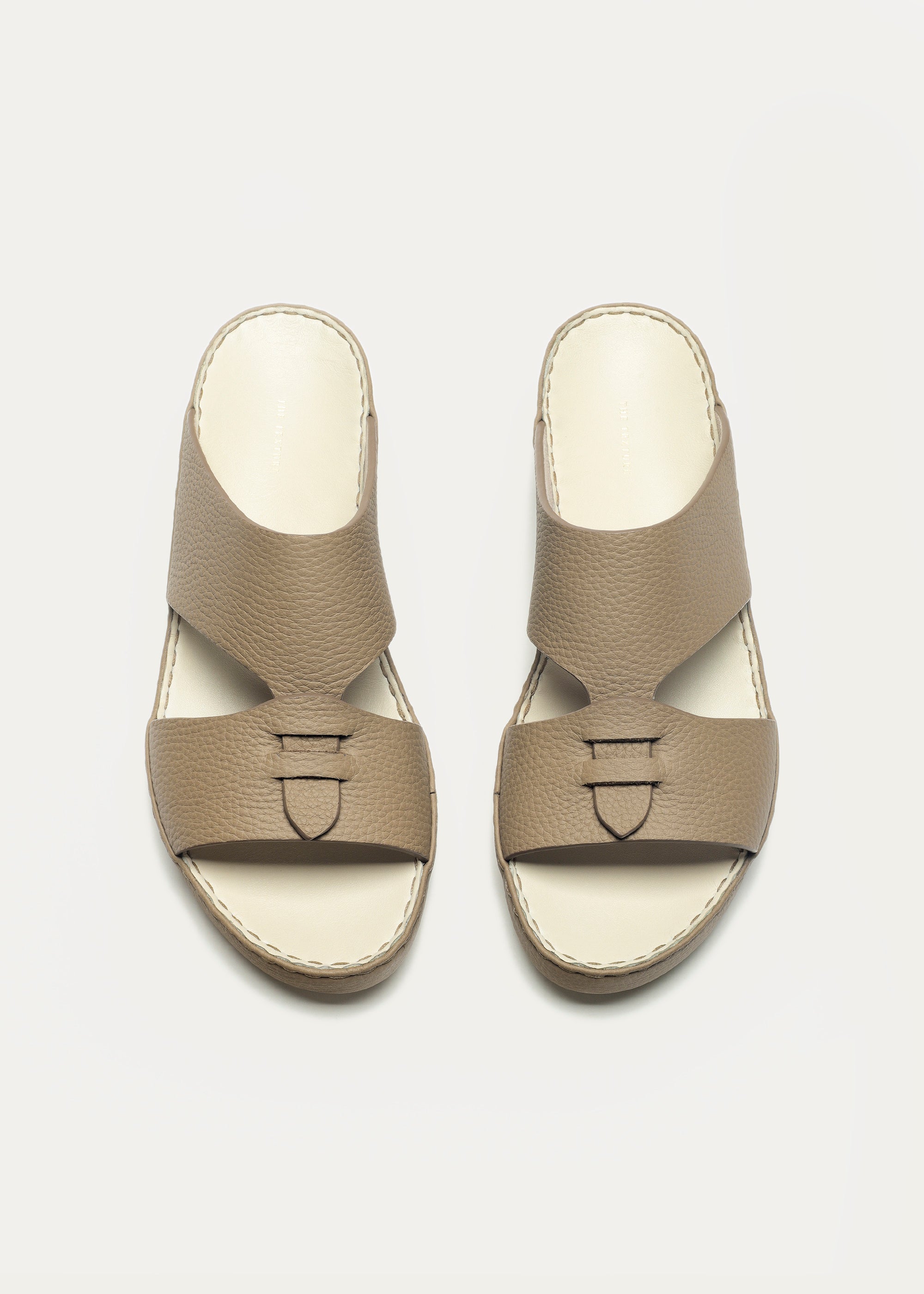 Matte Grain Leather Sandals-Essence Series-Dune Khaki