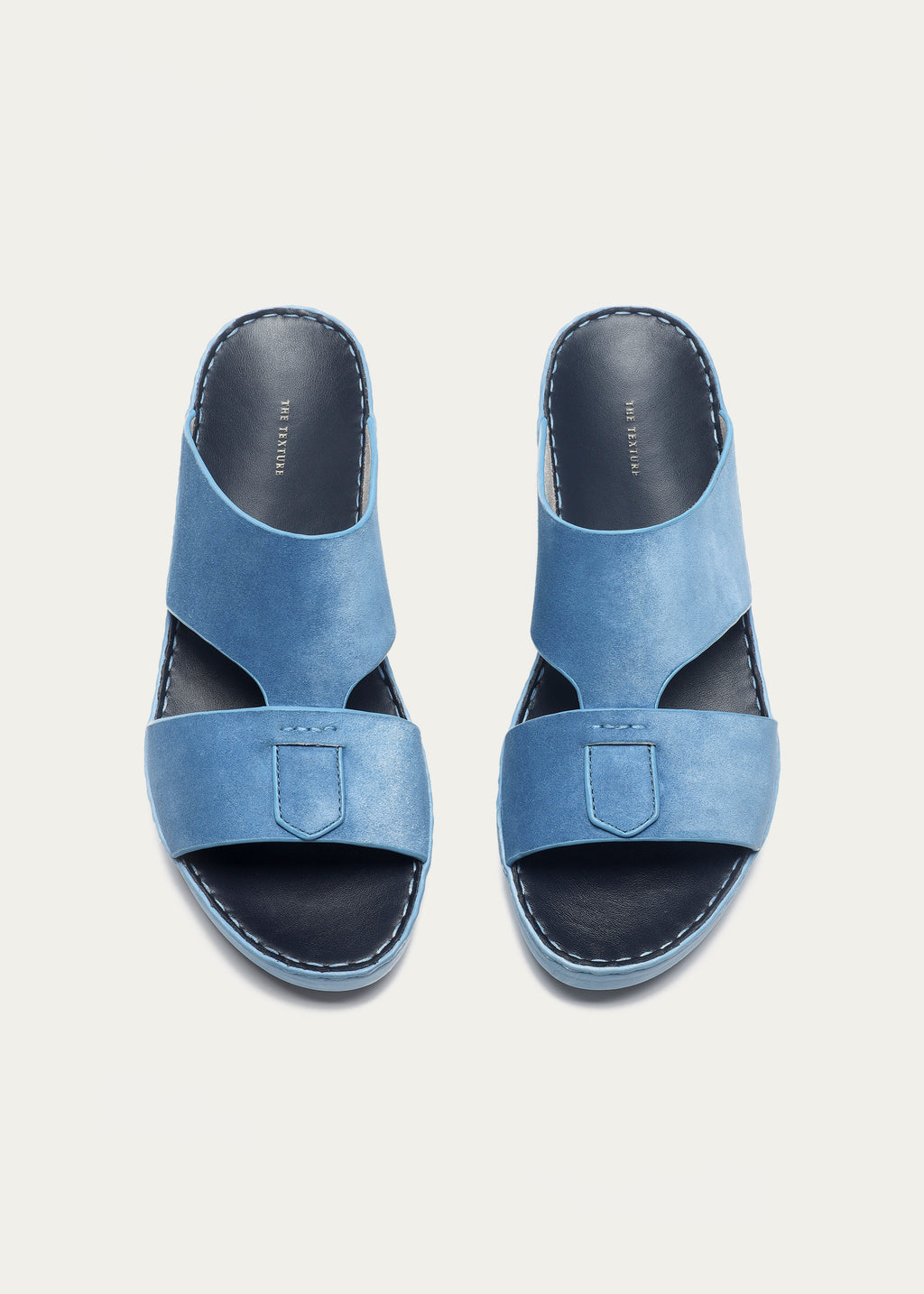 Suede Baby Calf Leather Sandals-Suede Series-Denim Blue