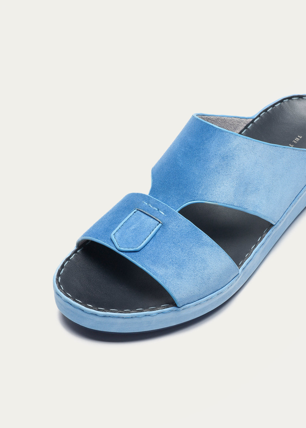 Suede Baby Calf Leather Sandals-Suede Series-Denim Blue