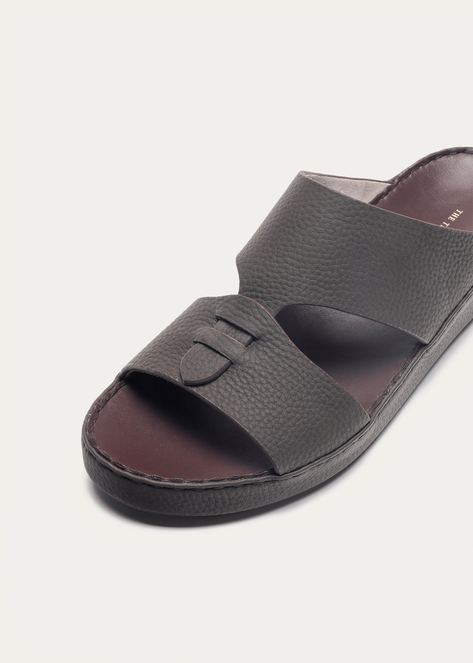 Matte Grain Leather Sandals-Essence Series-Reddish Brown
