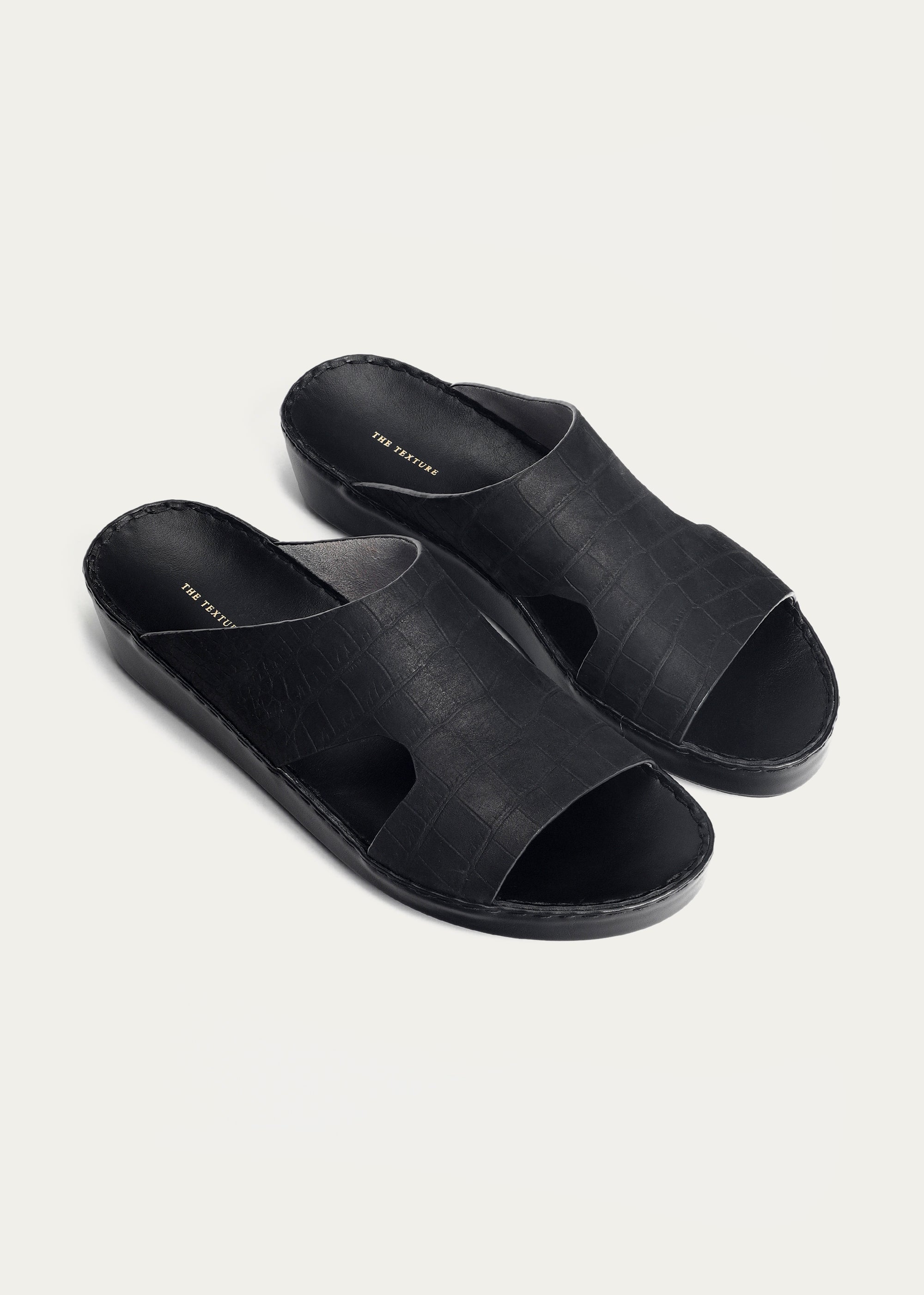 Croc Print Nubuk Series-Matte Black