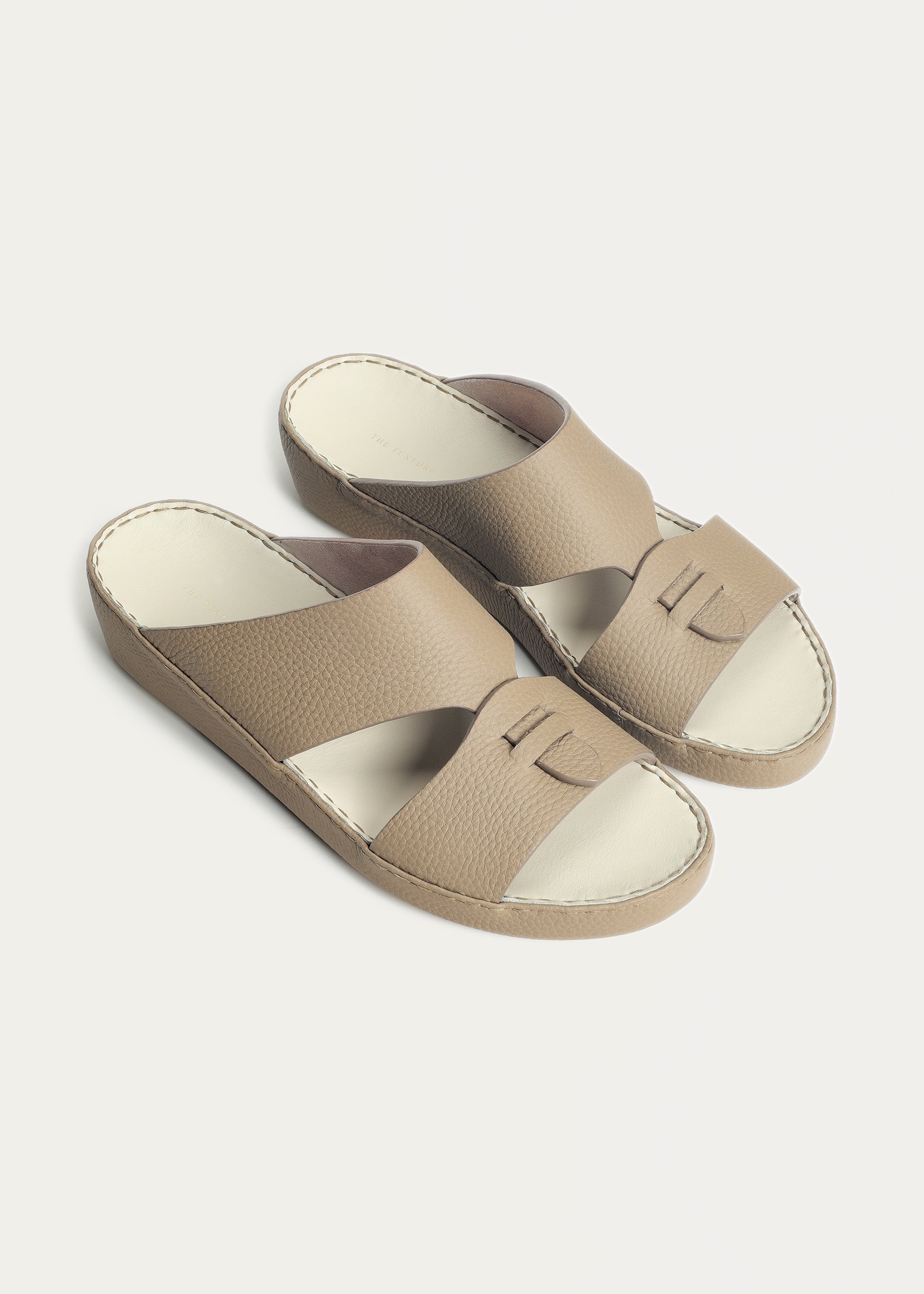 Matte Grain Leather Sandals-Essence Series-Dune Khaki