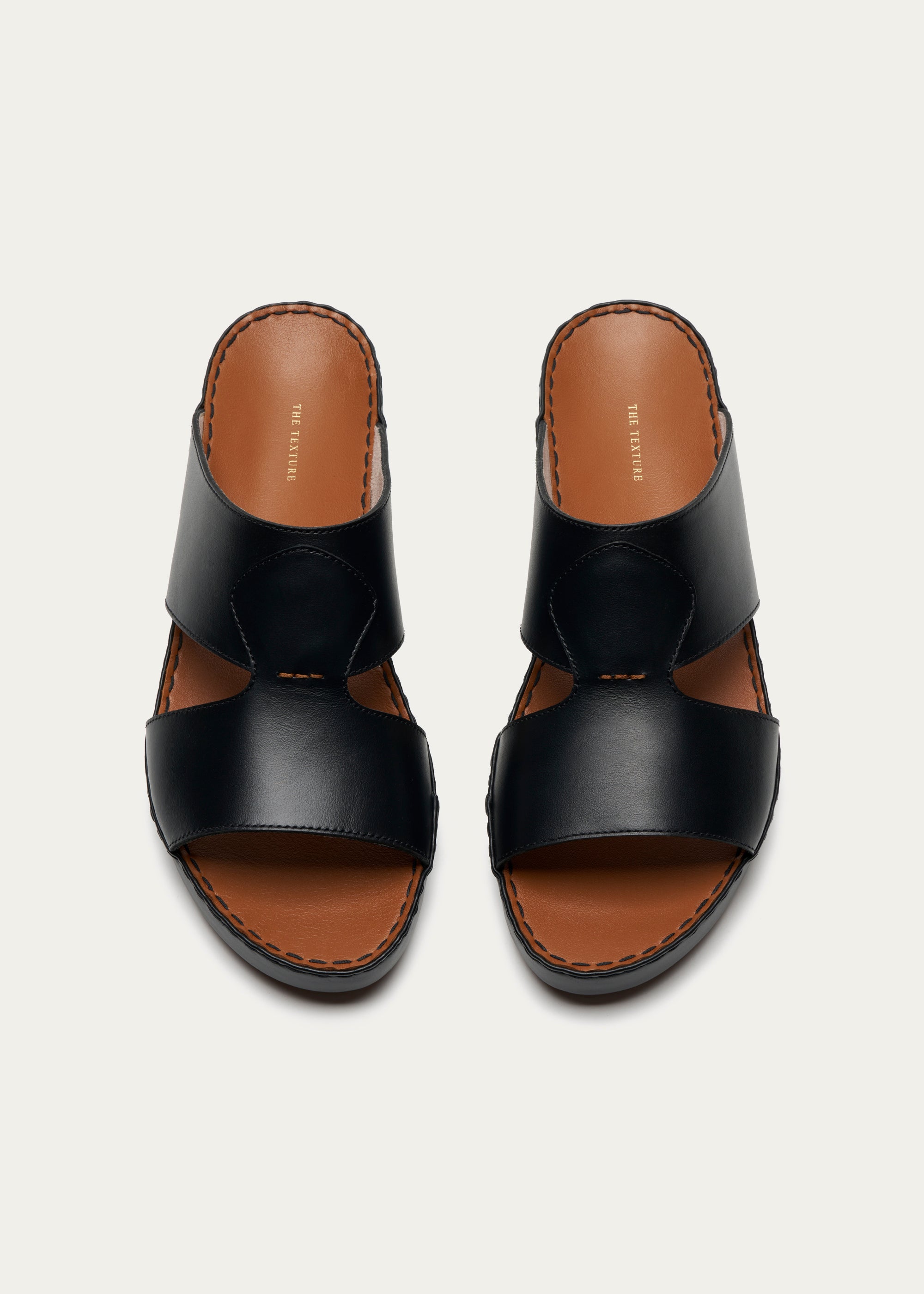 Calf Leather Sandals-Pure Series-Pure Black