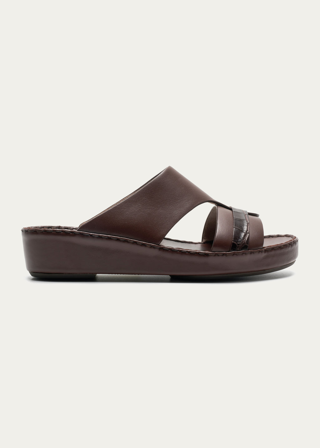 Calf Leather Sandals-Precious Series-Deep Maroon