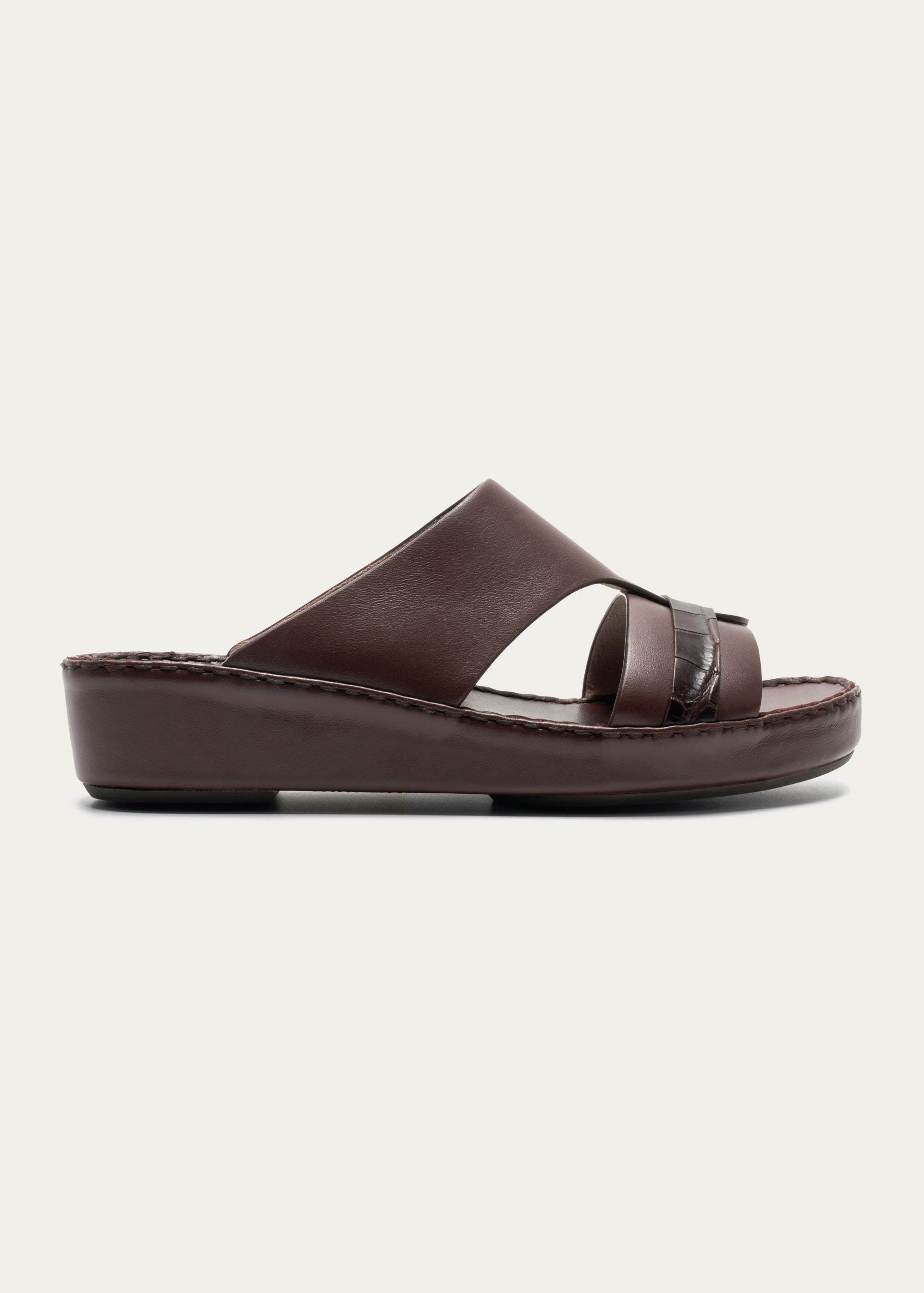 Calf Leather Sandals-Precious Series-Deep Maroon