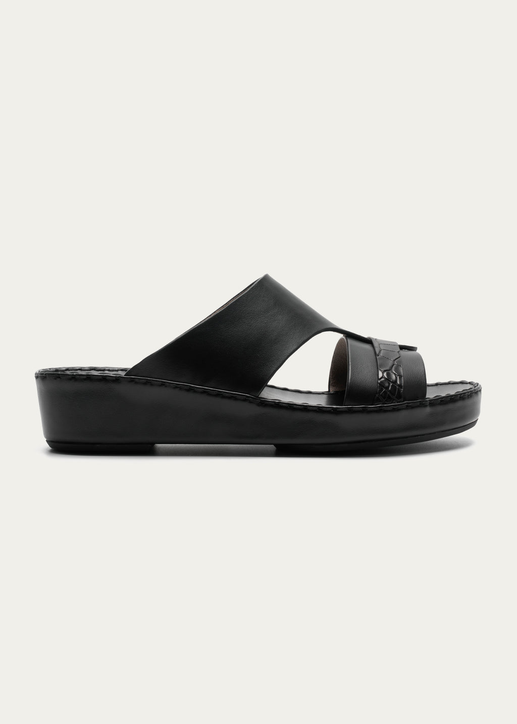 Calf Leather Sandals-Precious Series-Classic Black