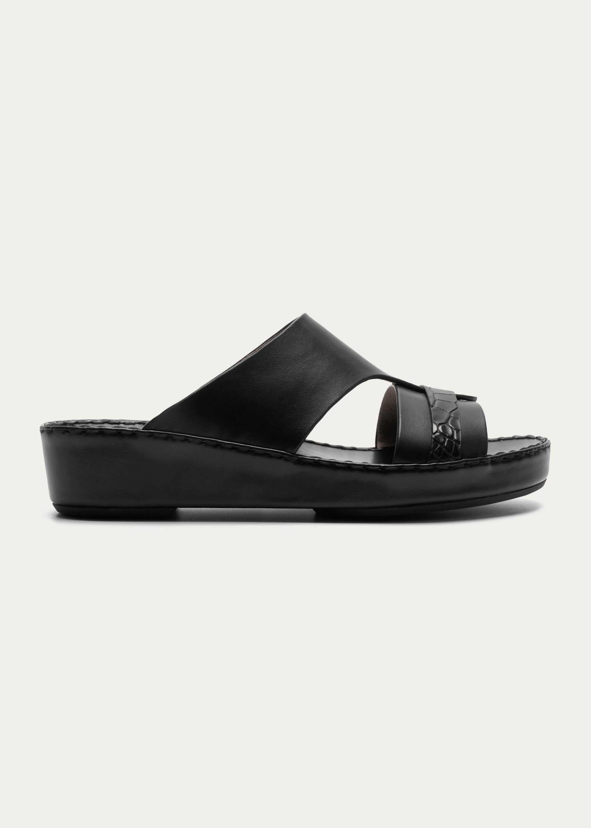 Calf Leather Sandals-Precious Series-Classic Black