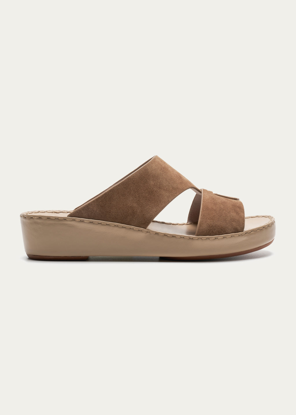 Calf Leather Sandals-Suede Series-Tabacco Brown