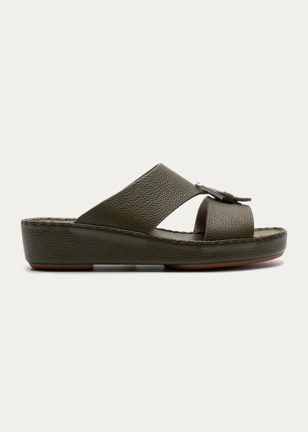 Calf Leather Sandals-Super Soft Series-Olive Green