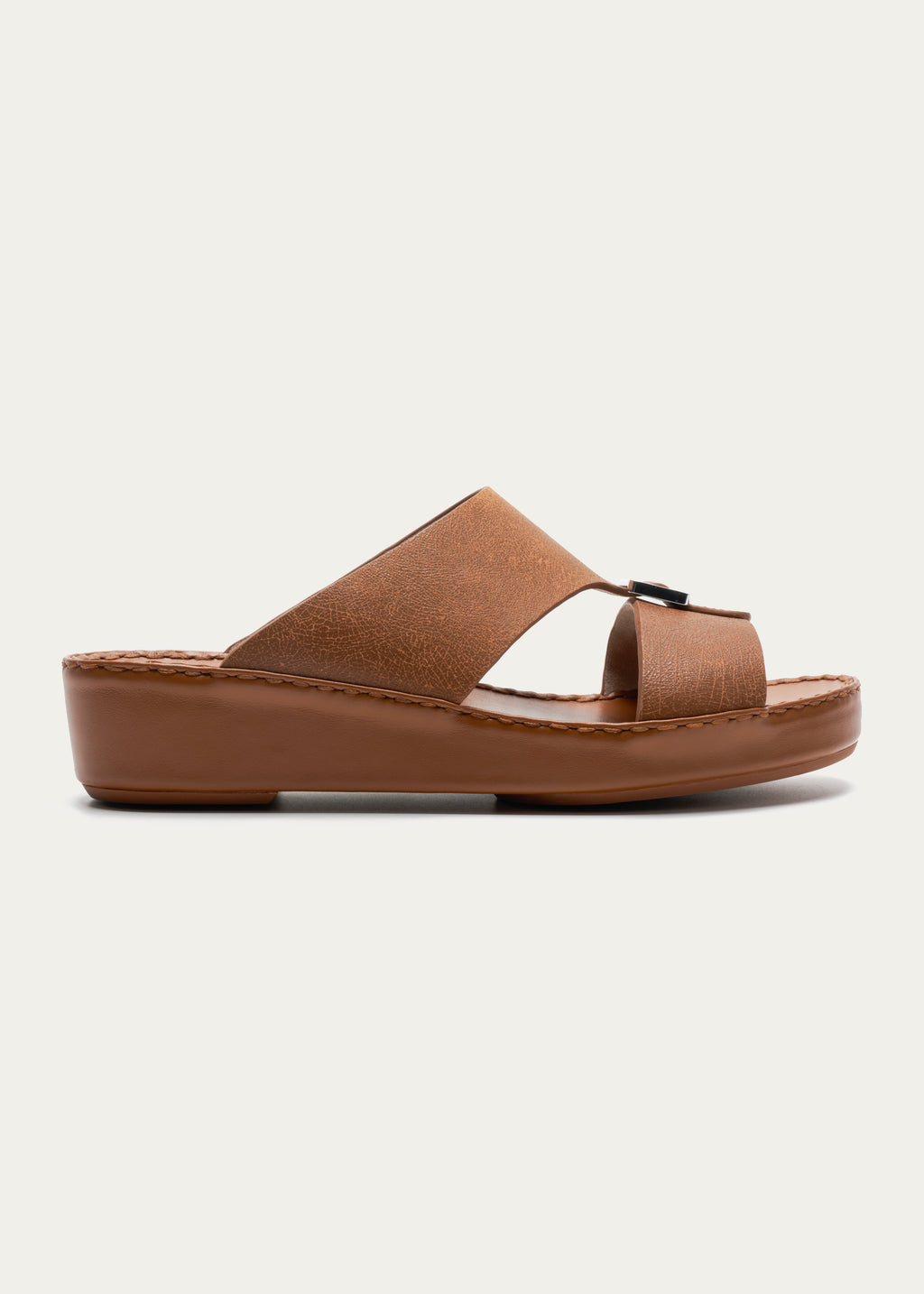 Calf Leather Sandals-Ice Crakle Series-Sepia Brown