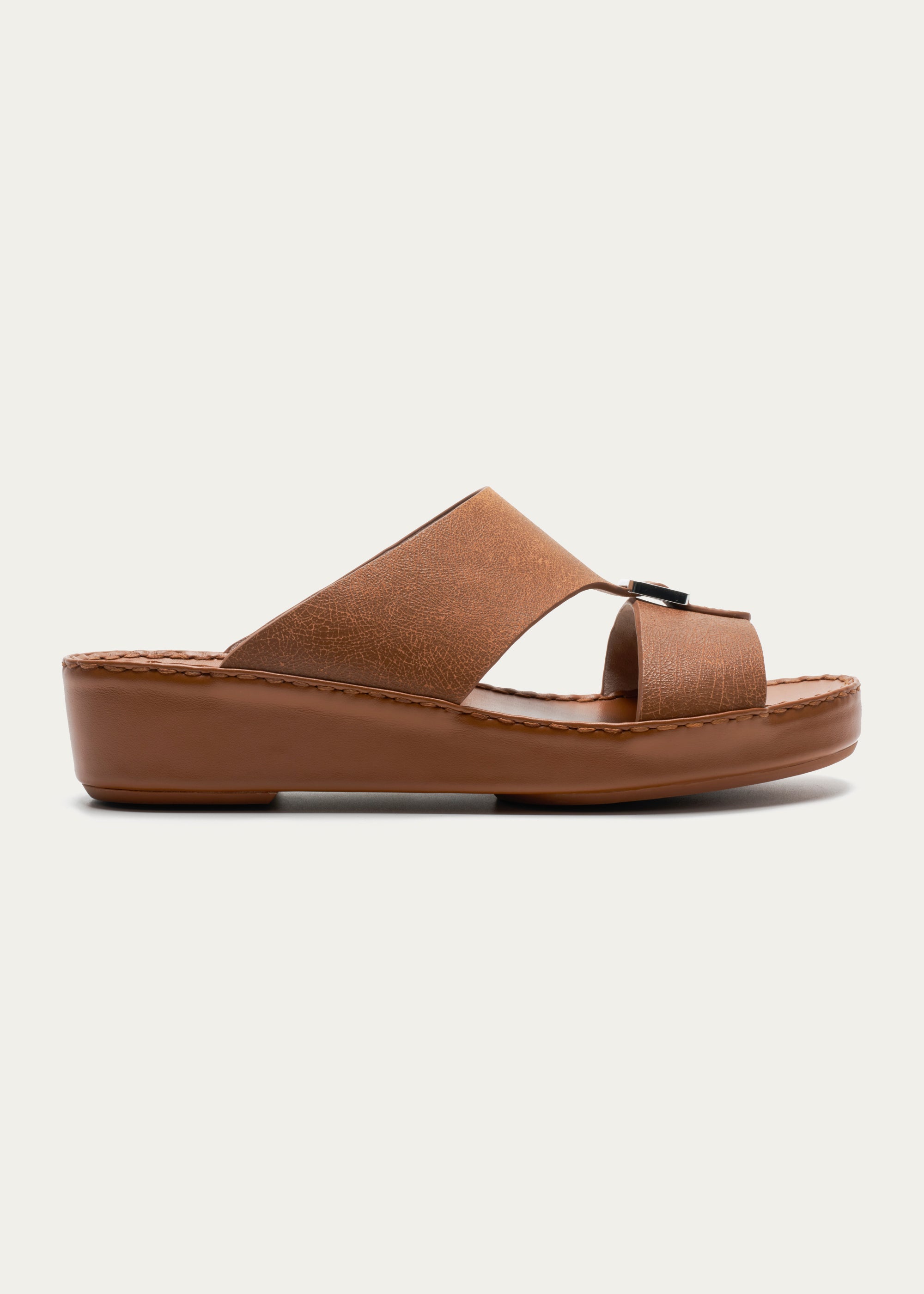 Calf Leather Sandals-Ice Crakle Series-Sepia Brown