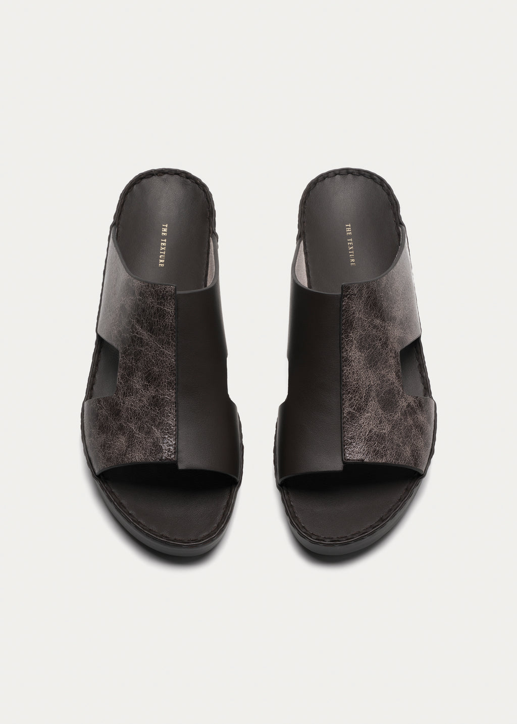 Calf Leather Sandals-Galaxy Series-Nebula Brown