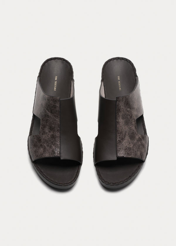 Calf Leather Sandals-Galaxy Series-Nebula Brown