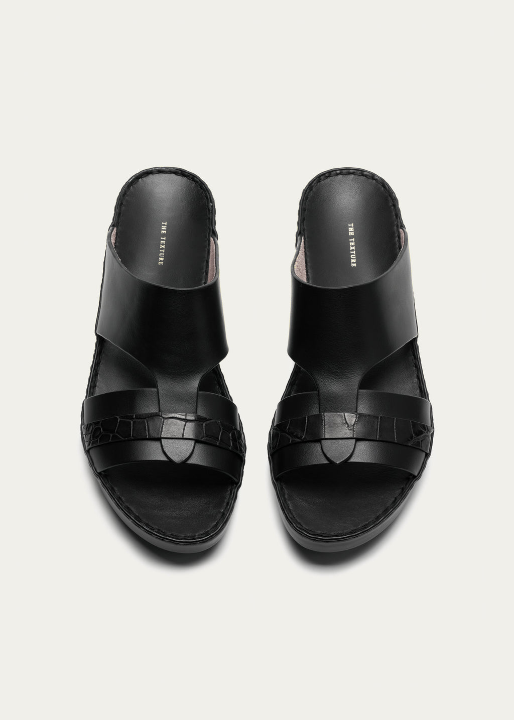 Calf Leather Sandals-Precious Series-Classic Black