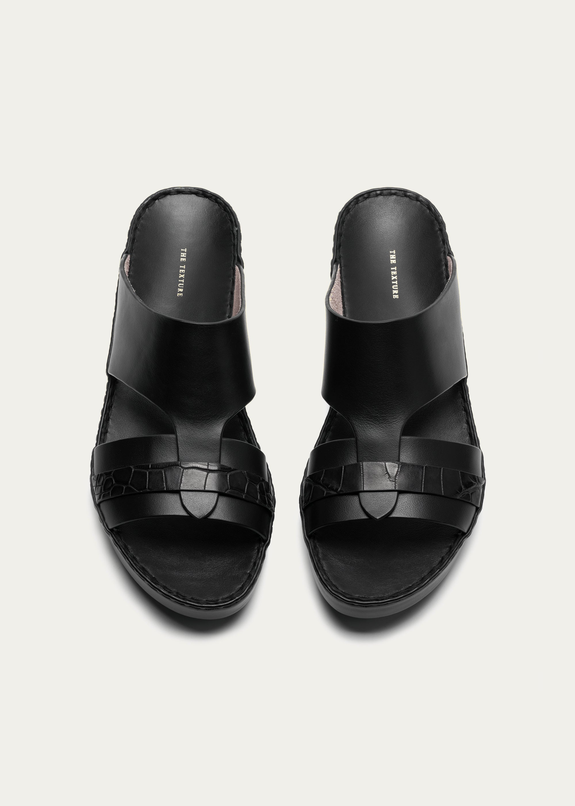 Calf Leather Sandals-Precious Series-Classic Black