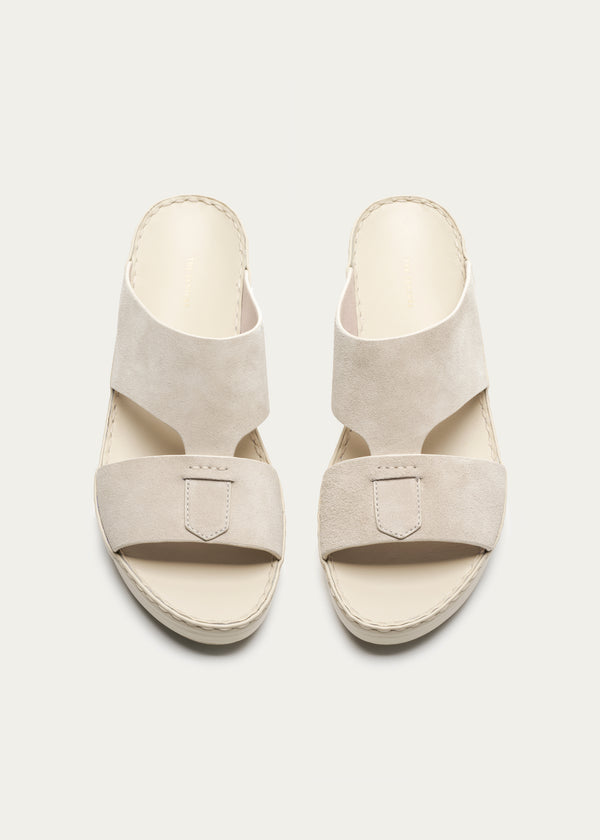 Calf Leather Sandals-Suede Series-Apricot White