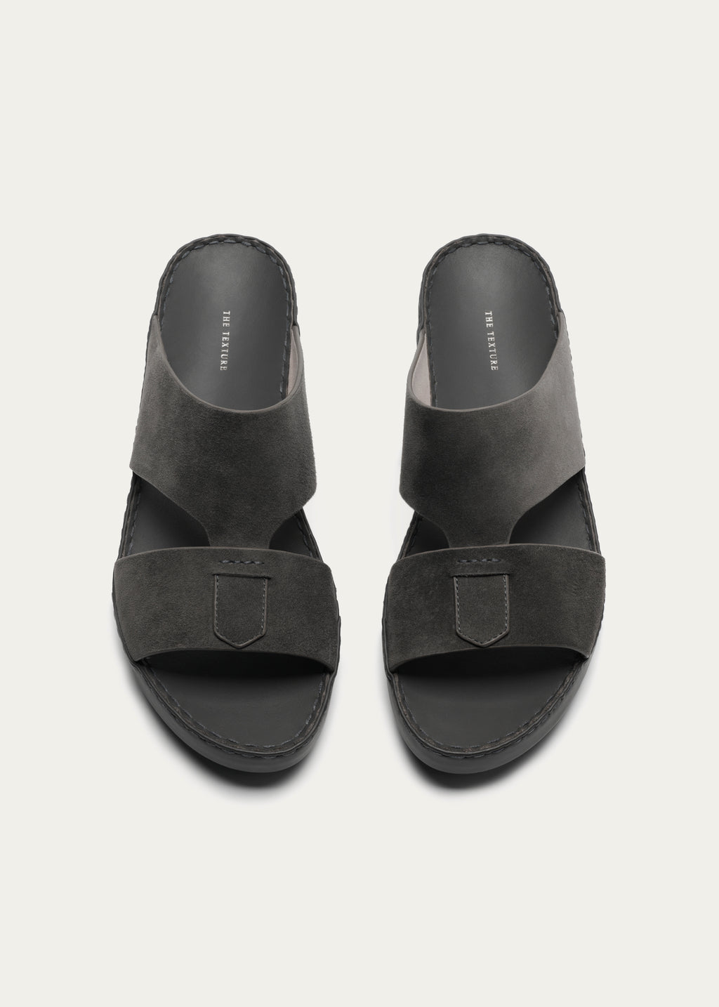 Calf Leather Sandals-Suede Series-Concrete Gray