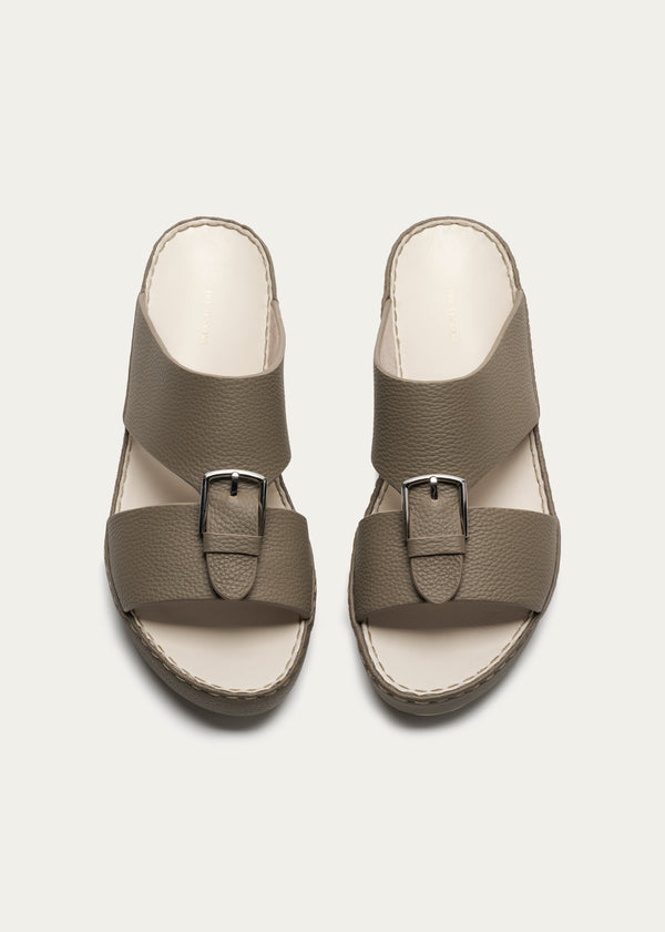 Calf Leather Sandals-Super Soft Series-Dark Khaki