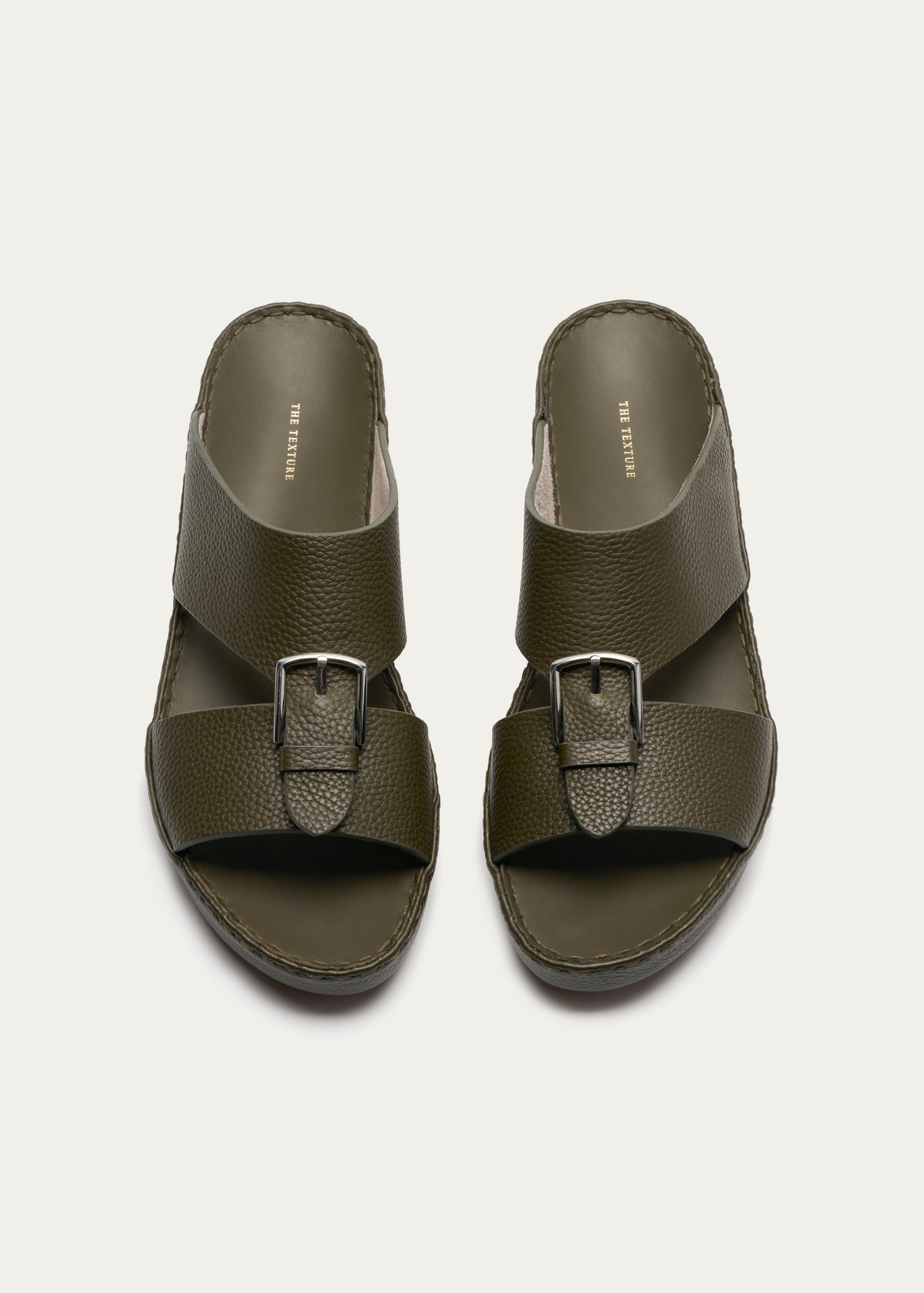 Calf Leather Sandals-Super Soft Series-Olive Green