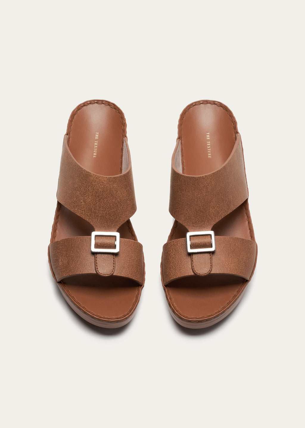 Calf Leather Sandals-Ice Crakle Series-Sepia Brown