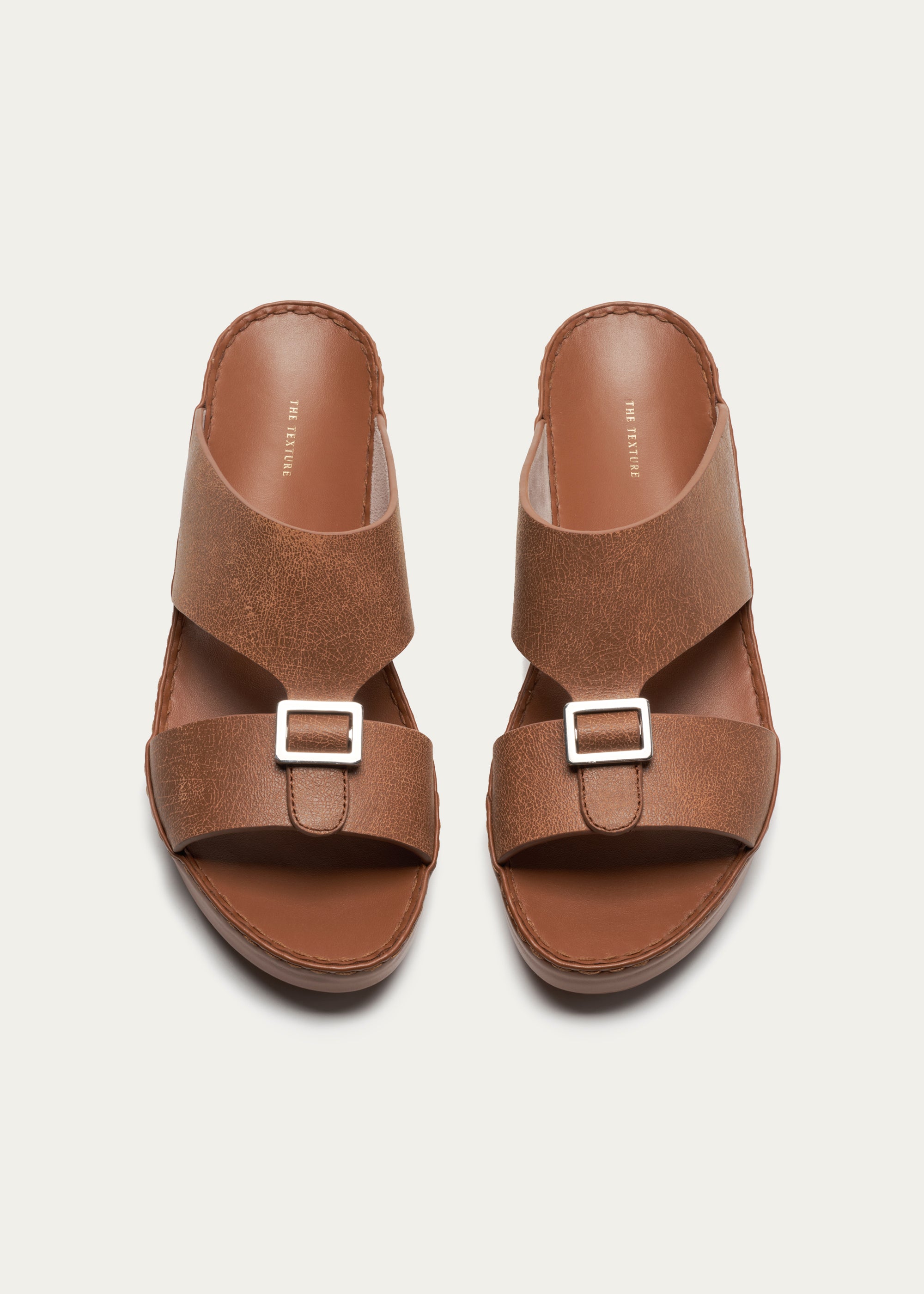 Calf Leather Sandals-Ice Crakle Series-Sepia Brown