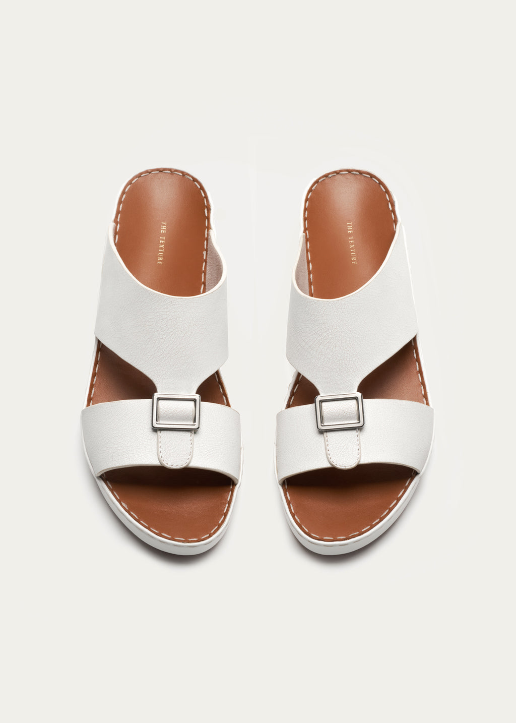 Calf Leather Sandals-Ice Crakle Series-Ice Crack White
