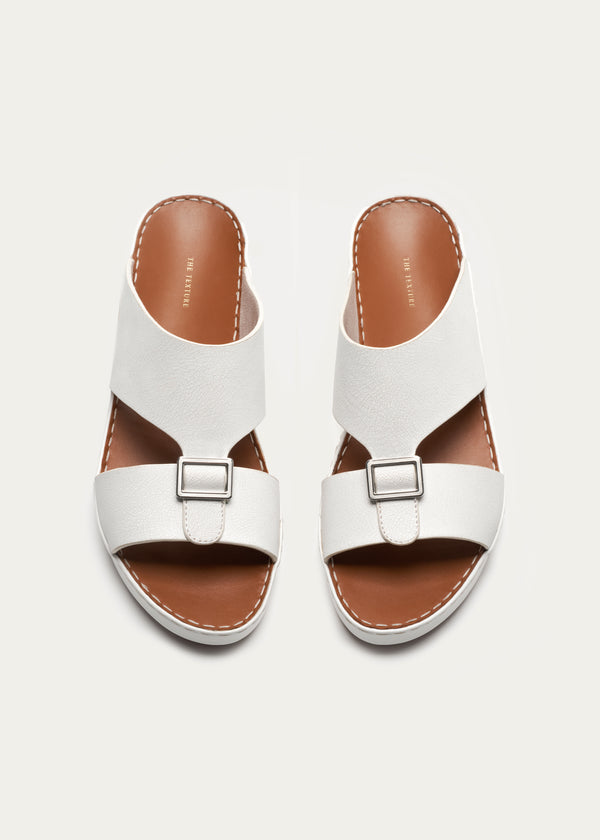 Calf Leather Sandals-Ice Crakle Series-Ice Crack White