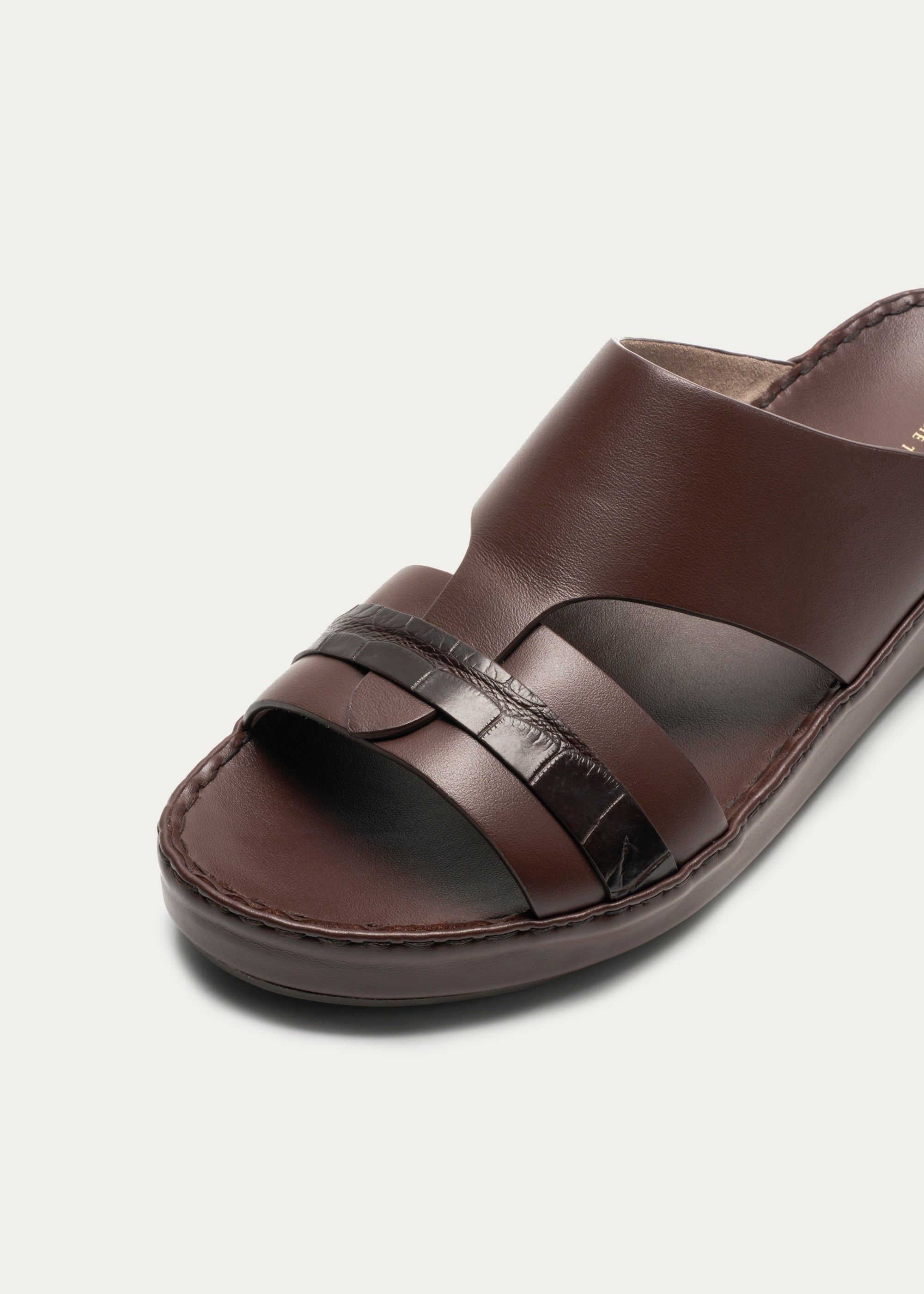 Calf Leather Sandals-Precious Series-Deep Maroon