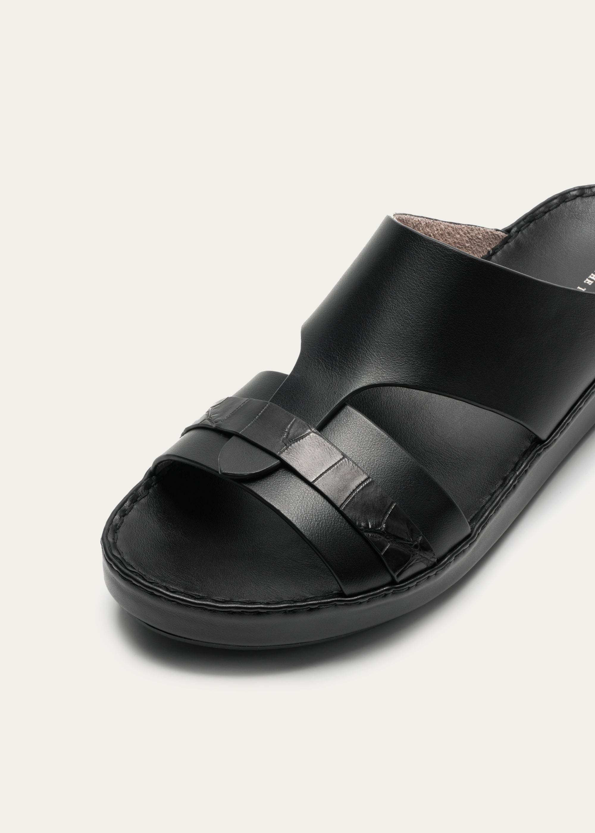 Calf Leather Sandals-Precious Series-Classic Black