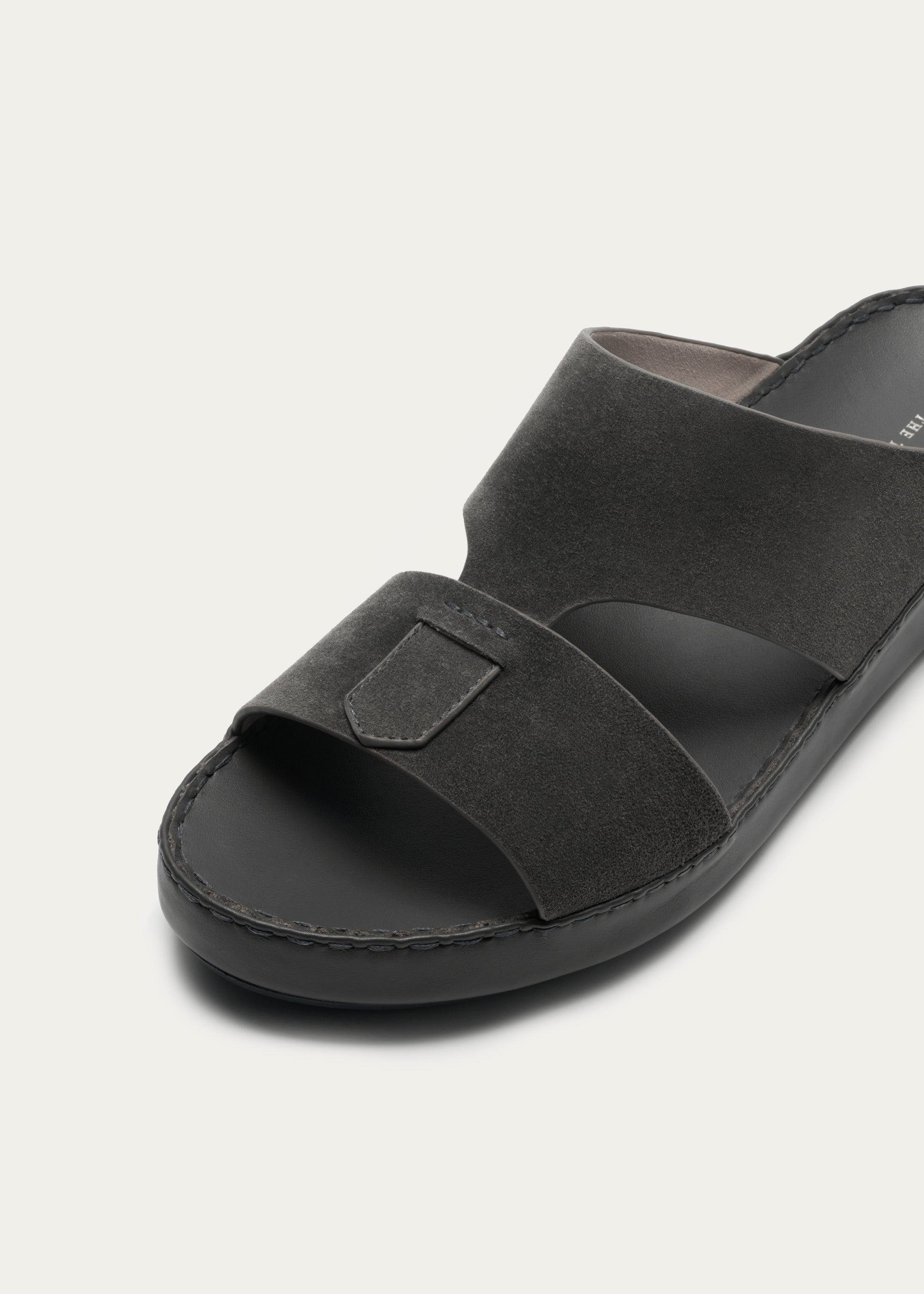 Calf Leather Sandals-Suede Series-Concrete Gray